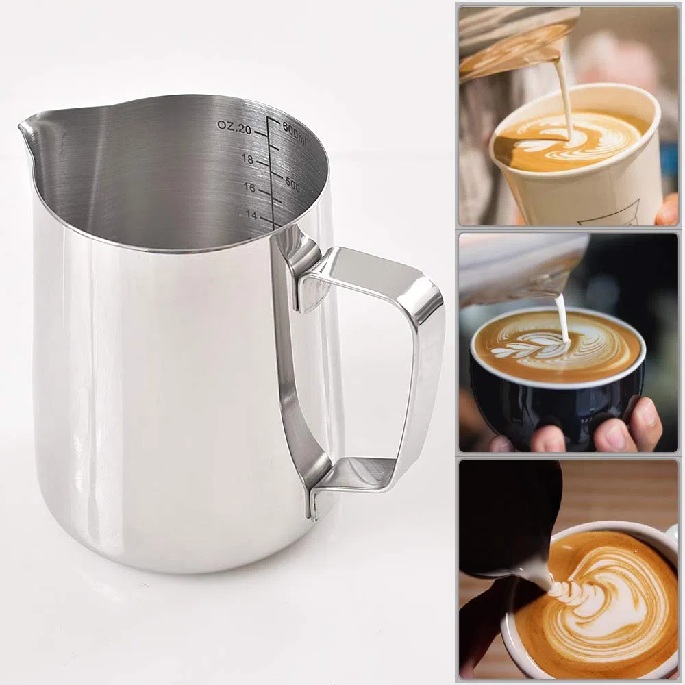 HomEdge Brocche per caffè espresso con schiuma, 350 ml / 12 OZ, in acciaio inox, con scala graduata per schiumare il latte