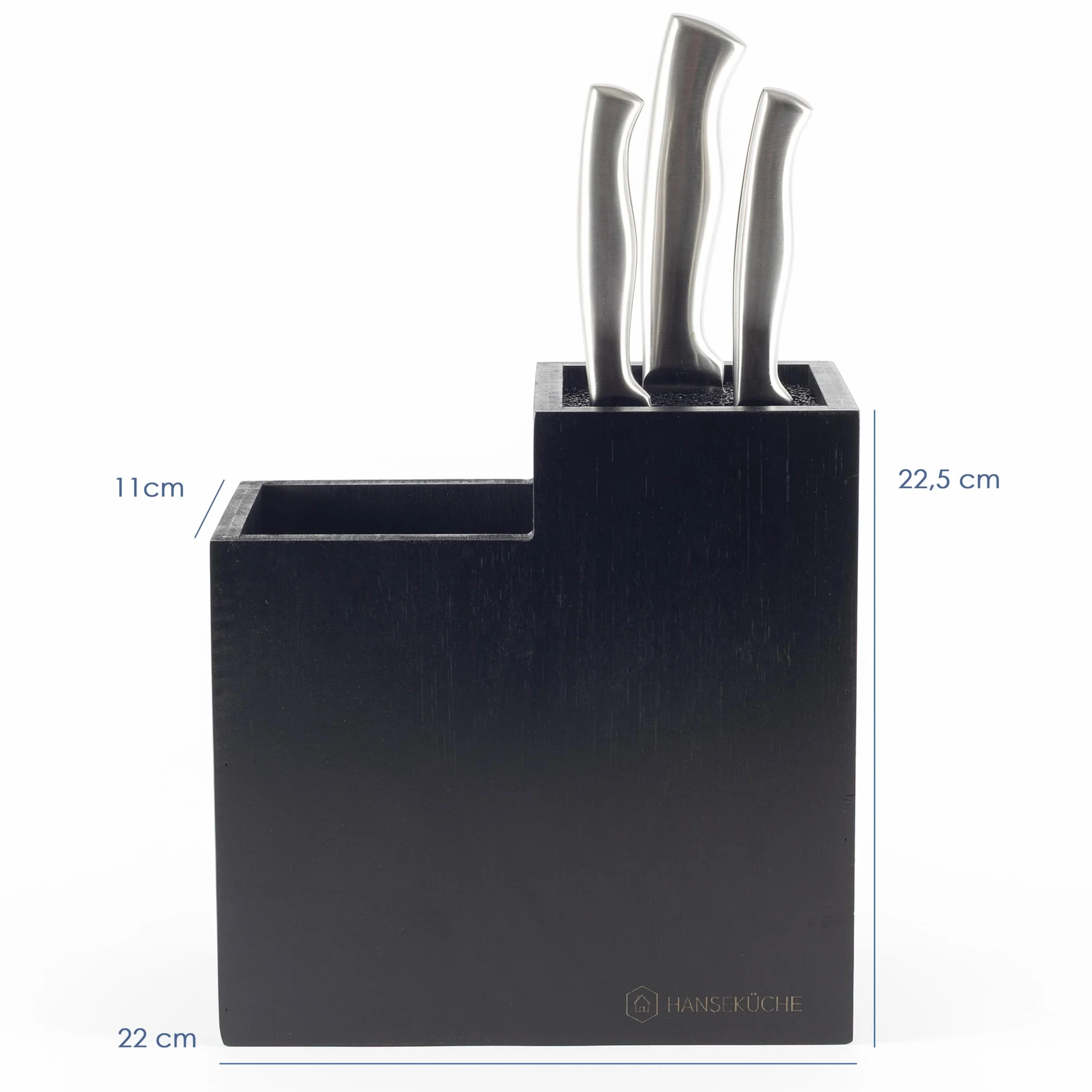 Hanseküche Blocco portacoltelli - Portacoltelli senza coltelli - Tagliere in legno (bambù, extra large)