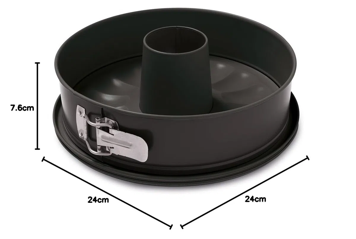 Guardini, Tortiera apribile 2 fondi Ø 24 cm, Fondo Salvagoccia, Acciaio con rivestimento antiaderente, Nero, Made in Italy, Linea Gardenia