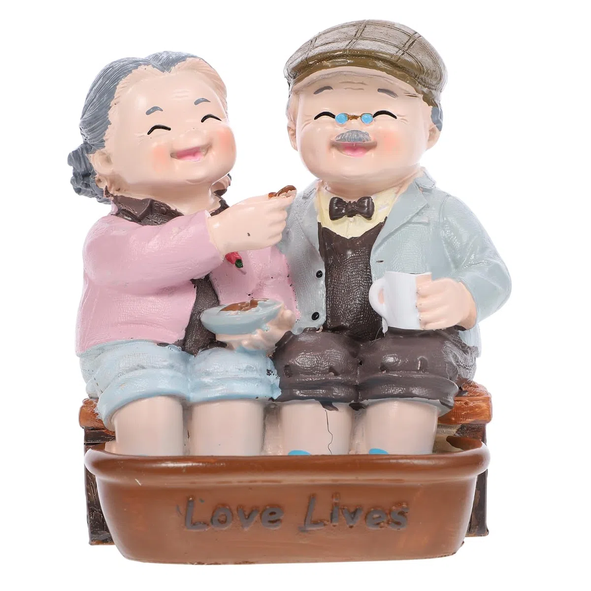 Homoyoyo Figurine di Coppia di Anziani in Resina Marito Figure Torta Topper Anziani Modello In Miniatura Il Nonno E Nonna Decorazione Torta Creativo Ornamento Casa Mini Ornamento
