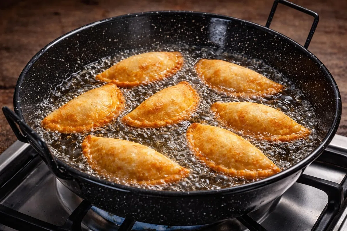 Tegame Fondo in Ferro Smaltato con Manici, Nero per uso professionale, Ideale per Fritture e Preparazioni Etniche (40 cm)