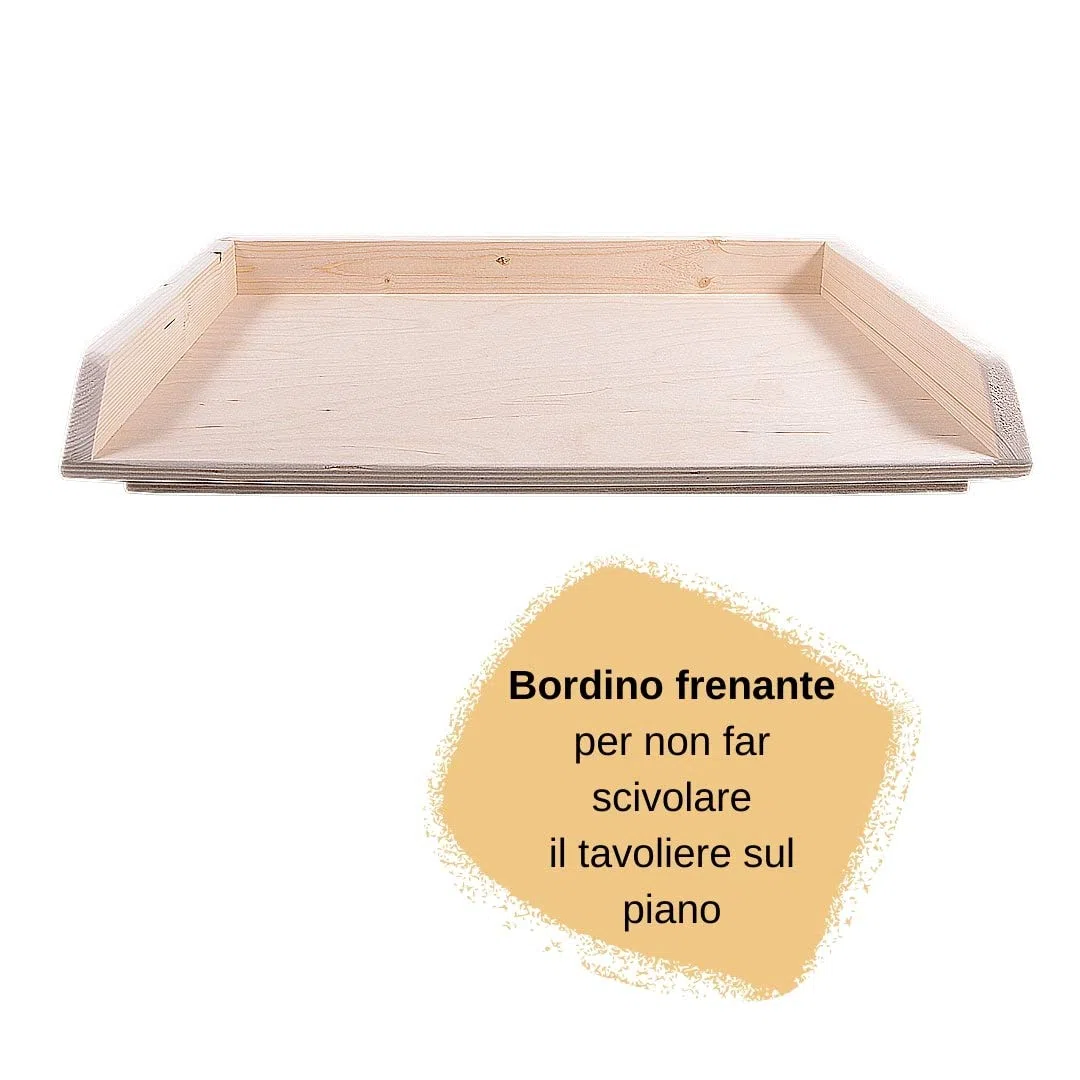 Kasalingo Tavoliere spianatoia per impastare in Legno, tavola Grande per Pasta Fresca, con Bordi Laterali e ASSE in Legno Robusto di Abete