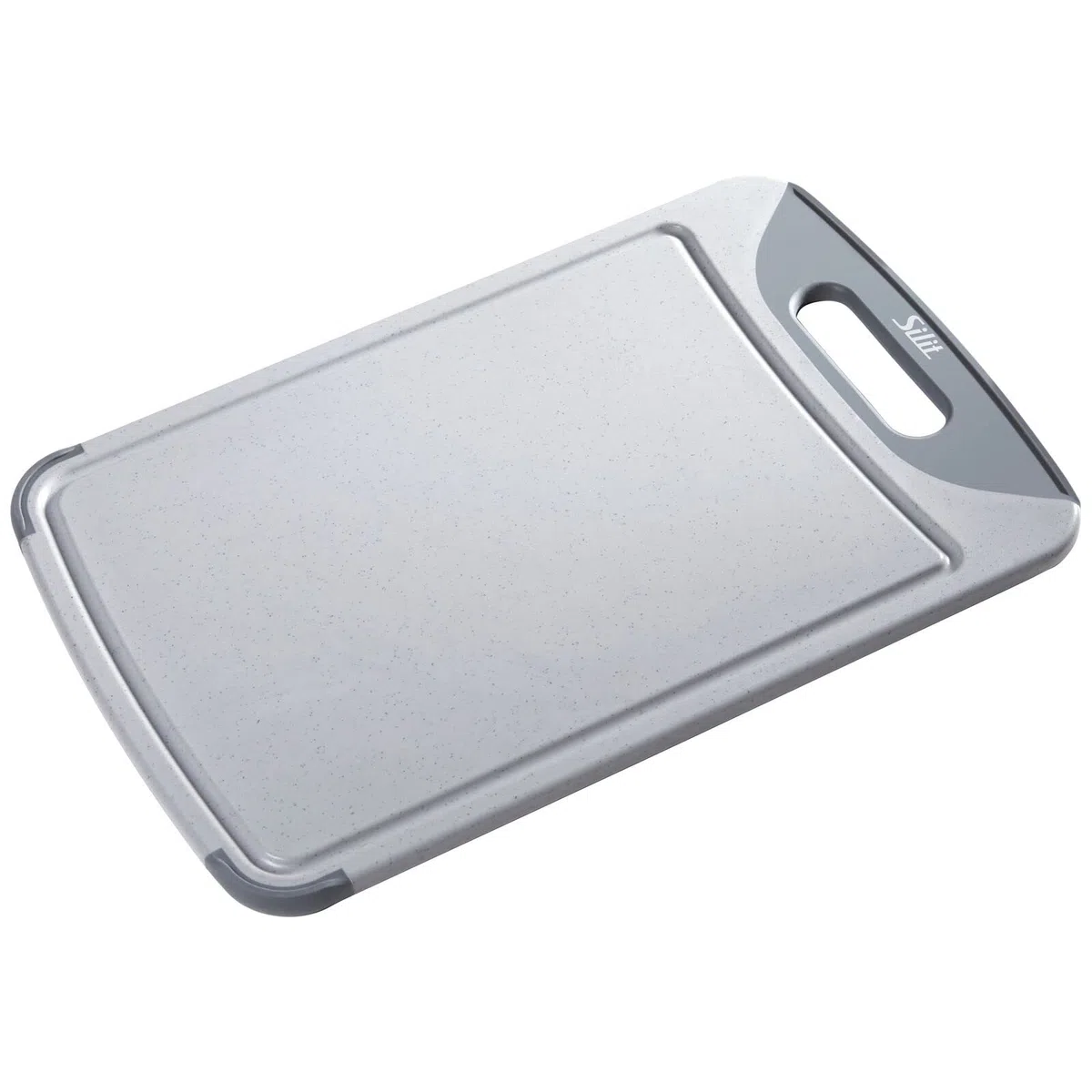 Silit 20761201 Tagliere Antibatterico con solco per succhi e 1 Manico, plastica di Valore, 45 x 30 cm