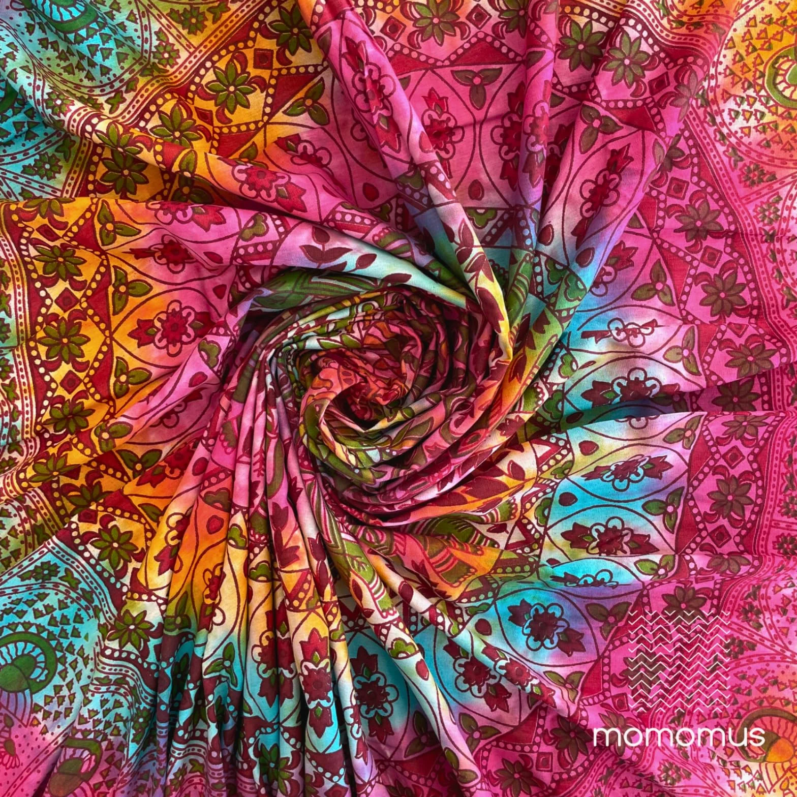 MOMOMUS Mandala Arazzo in tessuto - Tie-Dye, Cotone, Unico - Multicolore, 210x230 cm