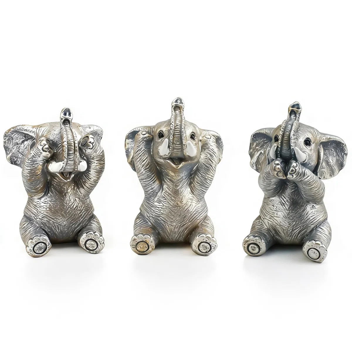 3 Elefante Portafortuna, Elefante Statuetta, Decorazioni di Elefanti, Regalo Mamma, Regali Elefante per Donne, Non Vedo Non Sento Non Parlo, Decorazione Casa Moderna, Oggetti per Soprammobili