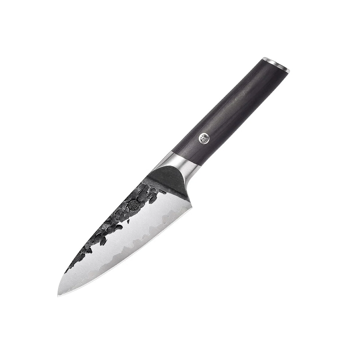 MITSUMOTO SAKARI 11 cm Spelucchino Professionale, Coltello Verdure in Acciaio Inox ad Alto Tenore di Carbonio, Coltello Cucina con Manico in Pakkawood e Scatola di legno Boutique