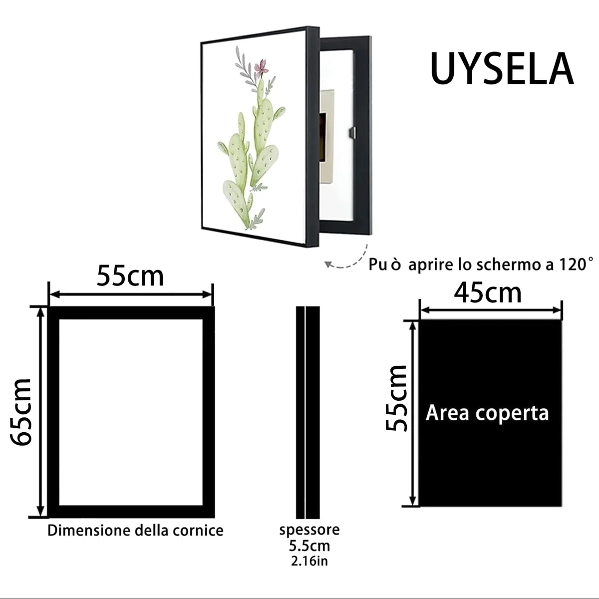 UYSELA Copri Quadro Elettrico Decorativo Copri Contatore Elettrico Appeso Quadro Copri Quadro Elettrico Copri Contatore Elettrico Appeso,Black 4