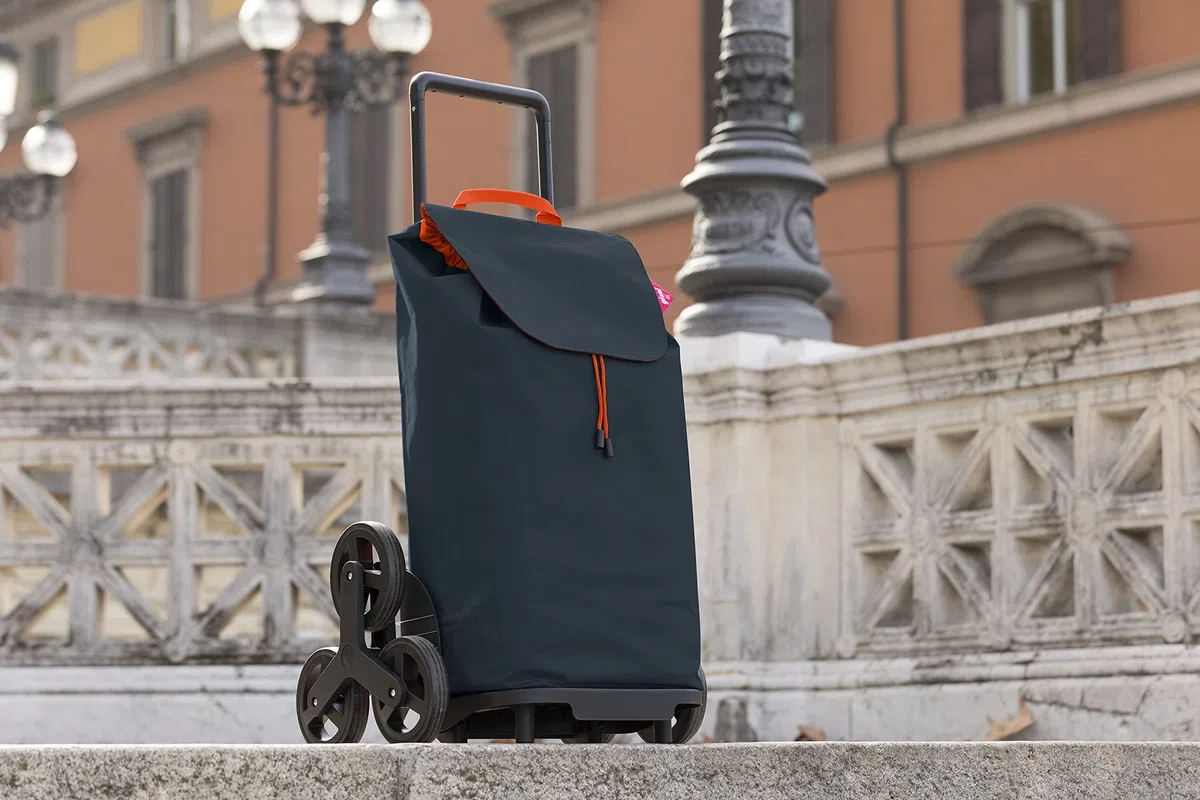 Gimi Tris, Carrello Portaspesa Per Salire Le Scale, Capienza Da 52 L, 6 Ruote, Sacca In Poliestere Xxl, Grigio, ‎13 x 34.5 x 95.5 cm 3.02 Kg