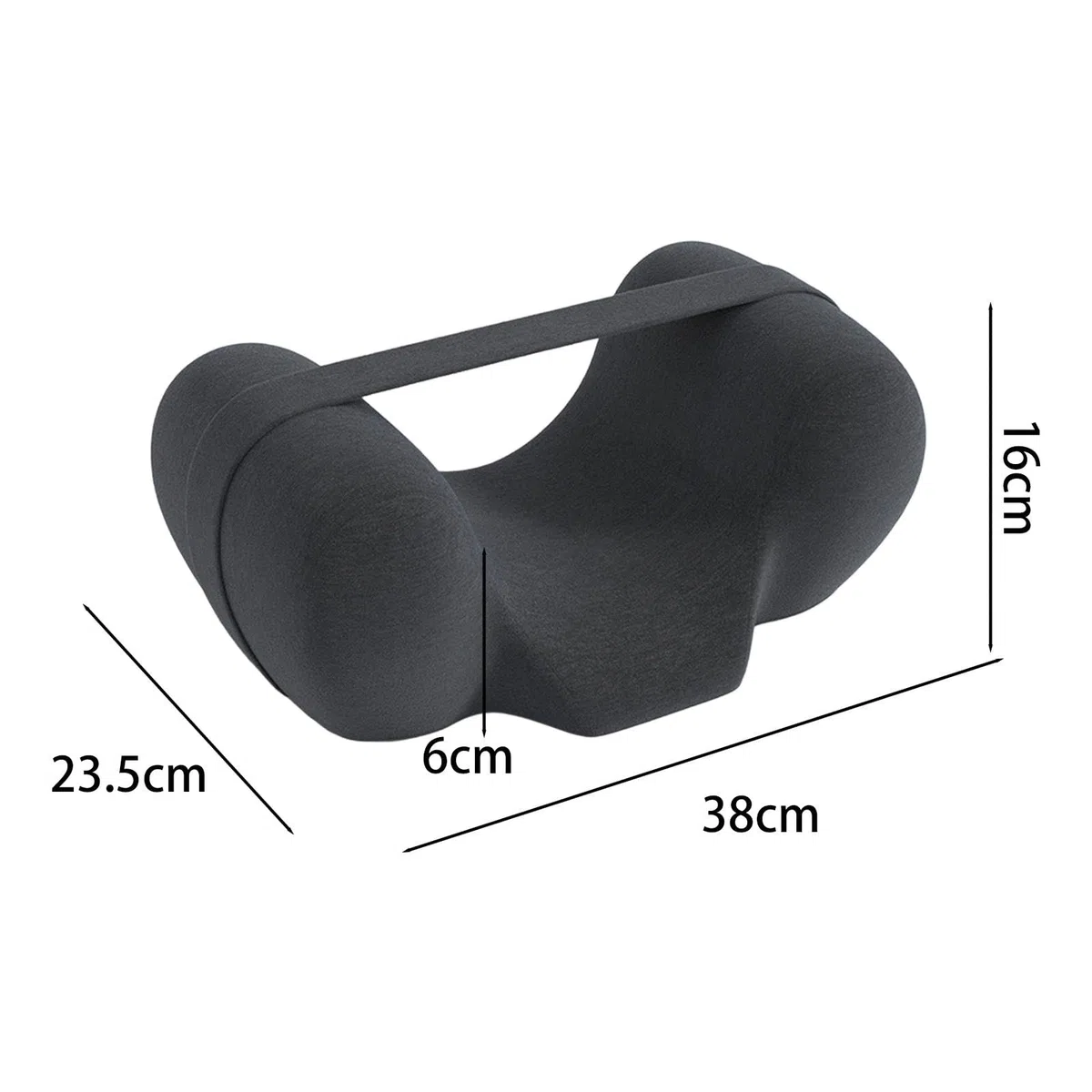 Cuscino per Dormire Supino con Supporto Ortodontico Memory Foam Sostegno Testa Collo Traspirante Copertura Rimovibile Adatto per Sedia a Rotelle Divan, Grigio Scuro