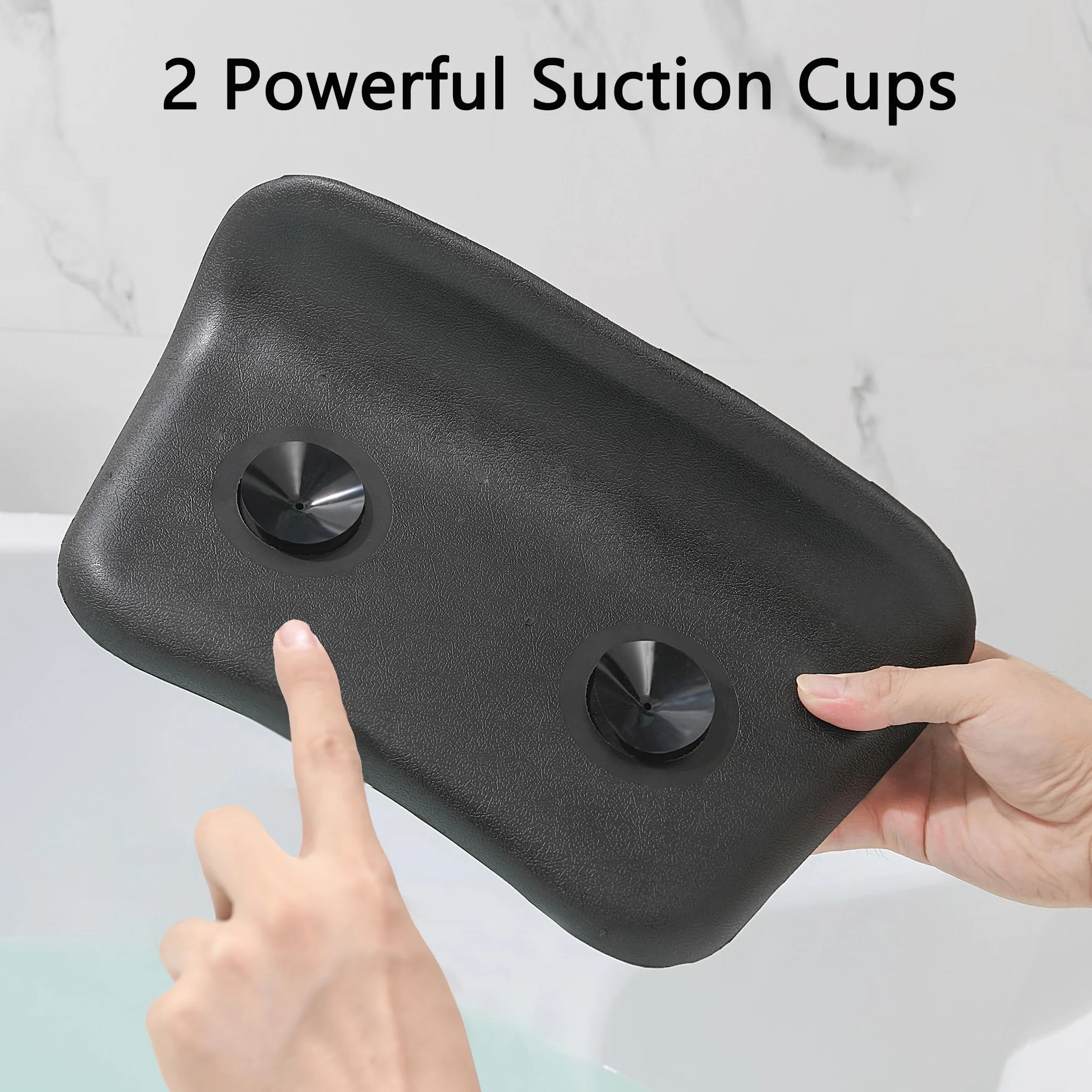 Cuscino da Bagno, Impermeabile, con Ventose Antiscivolo, Cuscino Vasca Impermeabile, Ergonomico, per Vasca da Bagno, Spa - Nero