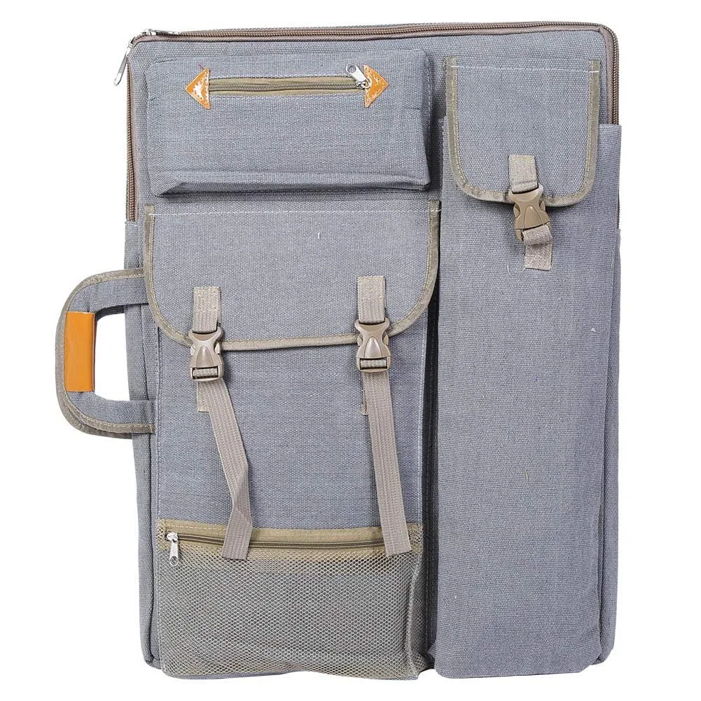 Ejoyous Zaino da Tavolo da Disegno Multifunzionale, Borsa Grande per Disegno e Arte, Impermeabile, 66 x 66 cm, Grigio/ Grigio Fumo/ Kaki