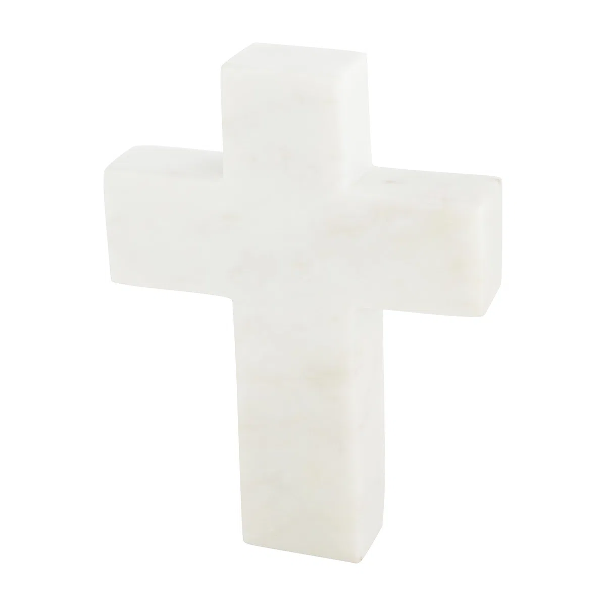 Mud Pie Croce in marmo, bianca, 15,2 x 11,4 cm