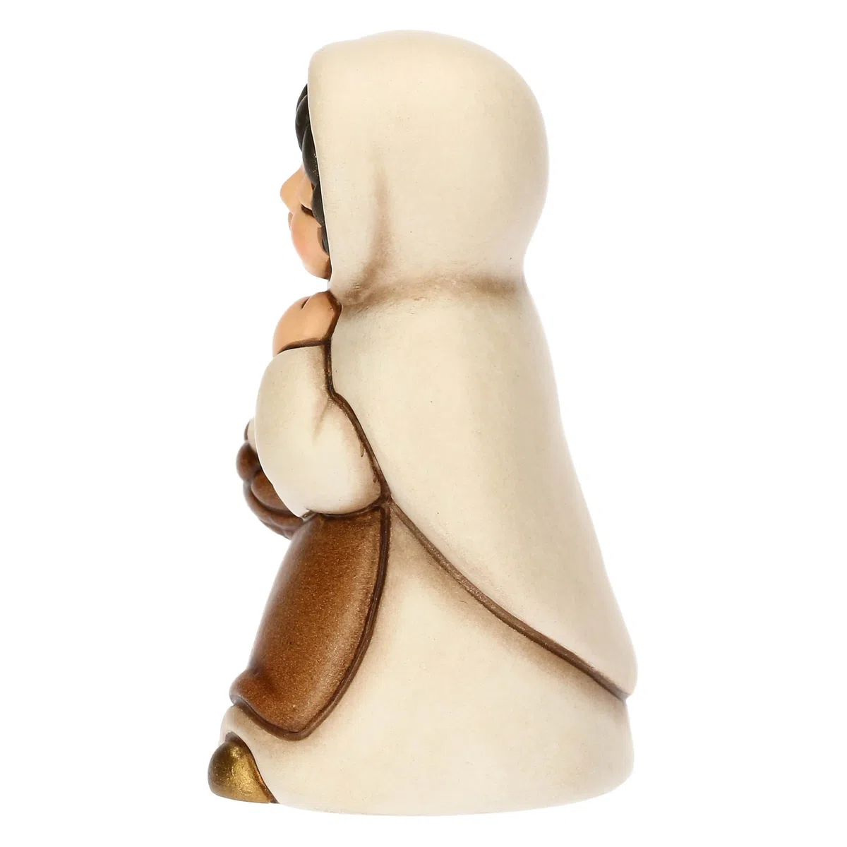 THUN - Donna con cesto di uova - ceramica - Collezione Presepe Classico - 5,7 x 4,7 x 8 cm