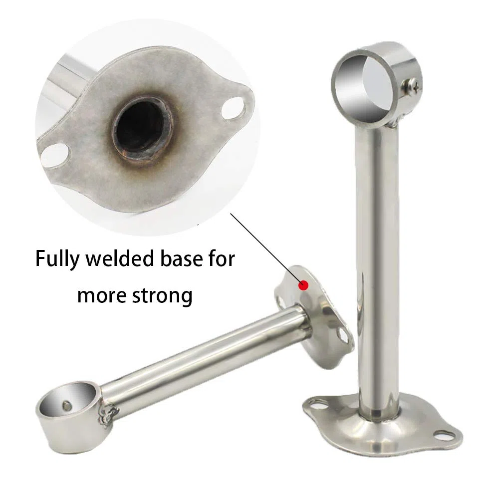 4 Pezzi Staffa di Montaggio a Soffitto per Tende, Bastone per Tende a Parete Inox Robusto Supporto per la Leva dell'Armadio per Finestra Ufficio Guardaroba