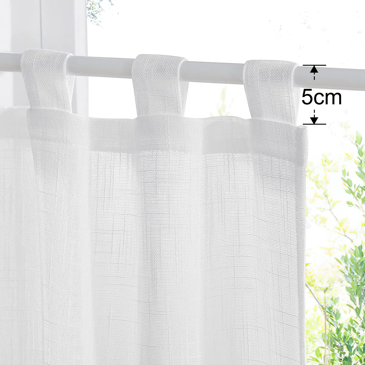 PONY DANCE Tende per Interni a Vetro Moderne per Soggiorno Tenda Porta Finestra Bianca Semitrasparente Effetto Lino Curtains con Passanti 2 Pezzi L 60 X A 120 CM