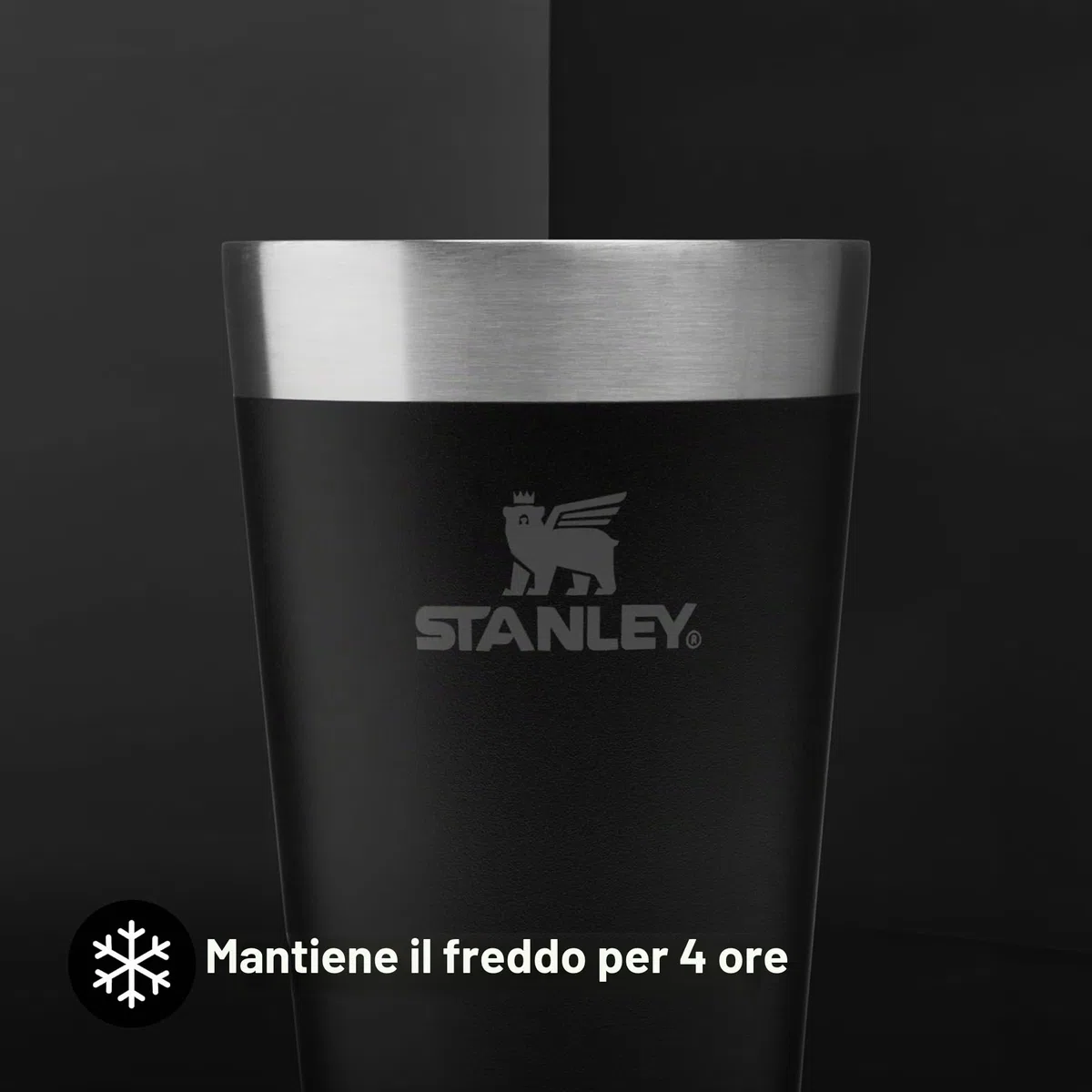 STANLEY 1913 Adventure Stacking Beer Pint 0.47L - Mantiene Le Bevande Fresche Per 4 Ore - Pinta Di Birra In Acciaio Inossidabile - Lavabile In Lavastoviglie - Matt Black