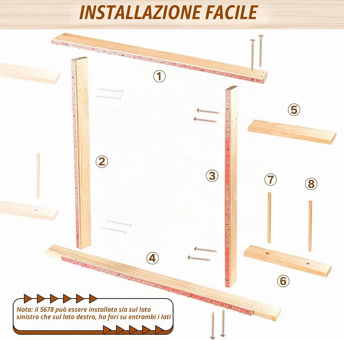 BESGEER Cornice Tappeti di Legno da 75cm x 75cm(29,5 x 29,5") Strumenti per la Realizzazione di Tappeti con Pistola Tufting