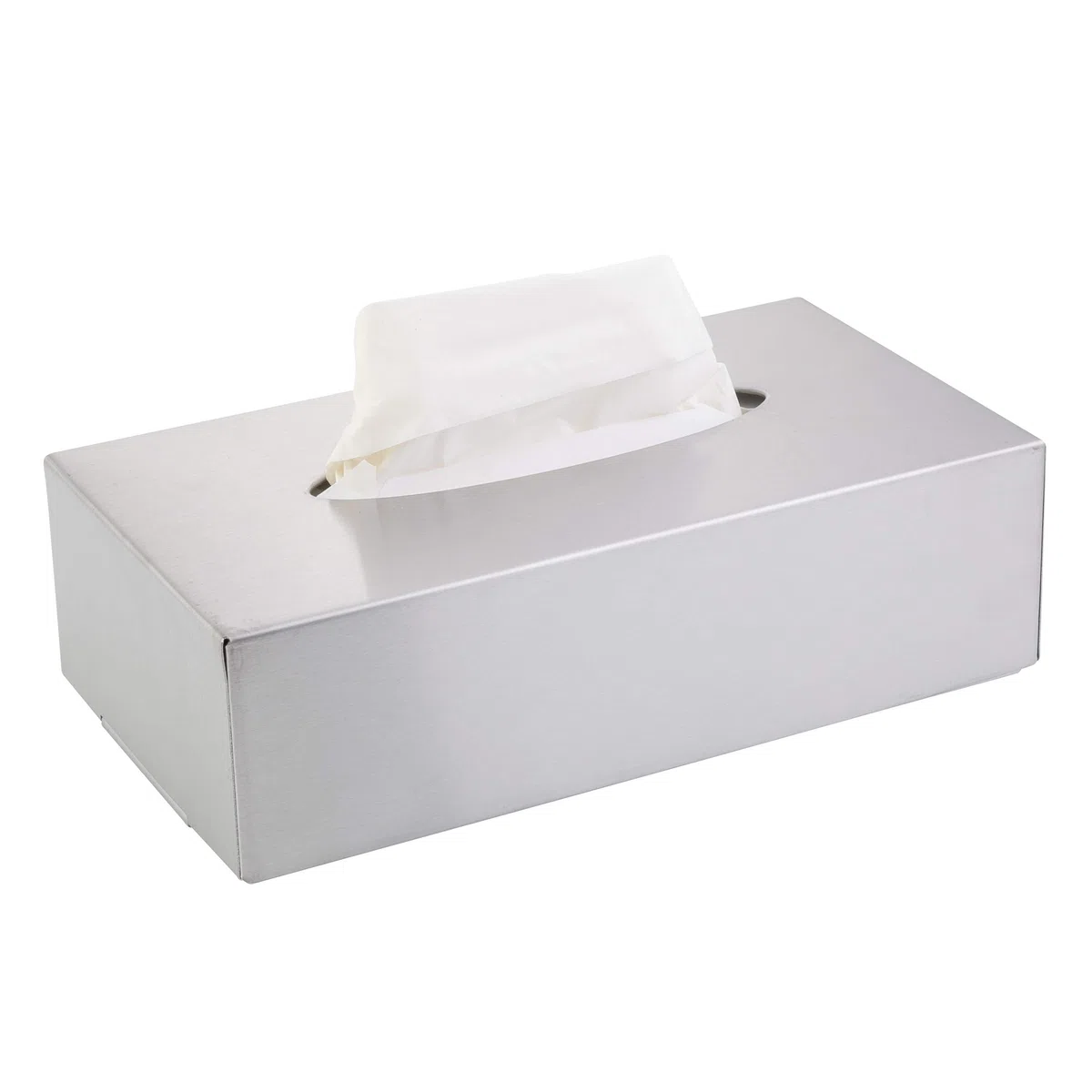 axentia Scatola Porta fazzoletti Rettangolare, Dispenser fazzoletti in Acciaio Inox Spazzolato Opaco, Adatto per Montaggio a Parete, ca. 24,5 x 13 x 7 cm