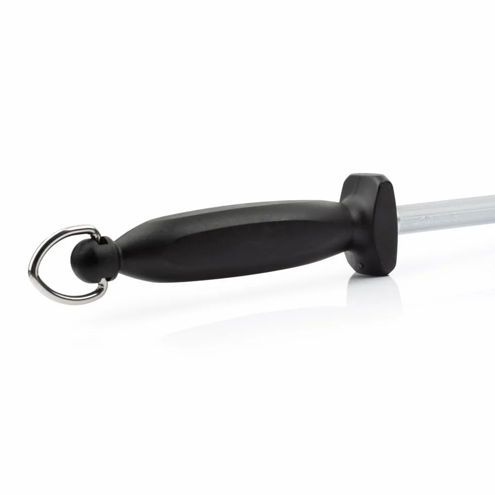 ARCOS Afilatore in Acciaio Nitrum con Lama da 300 mm – Corpo in Acciaio al Carbonio Rivestito in Cromo, Manico in Polipropilene – Nero, Serie Chaira