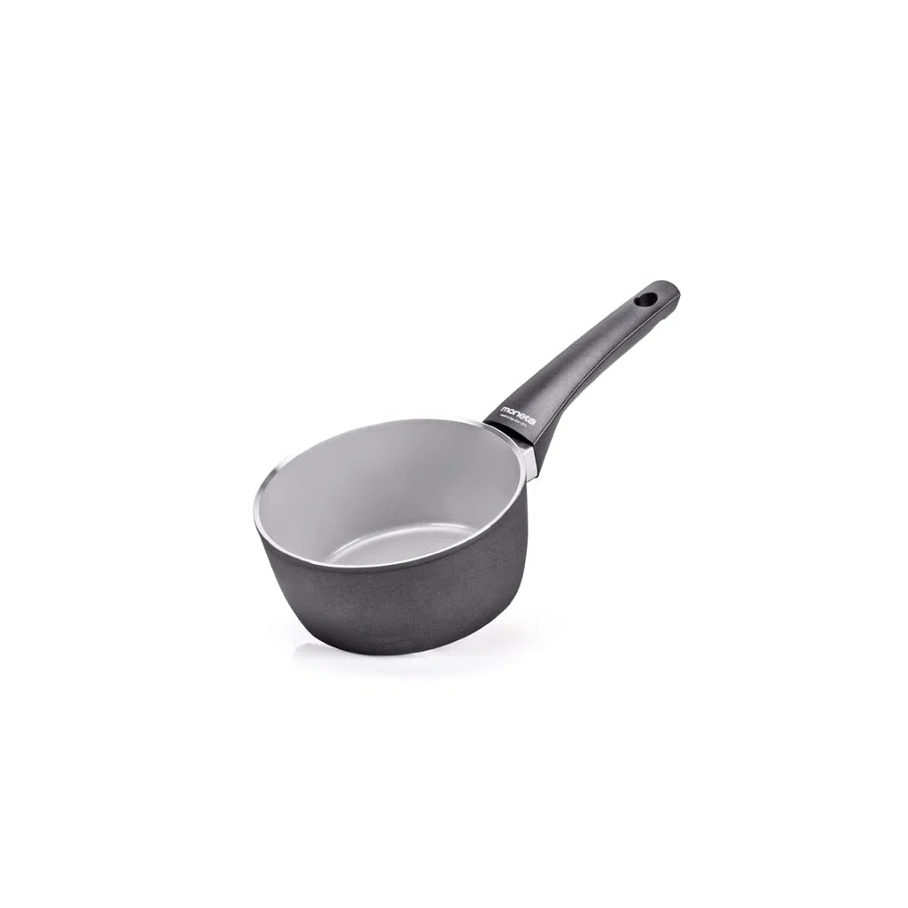 Moneta Futura casseruola 1manico, 16cm, rivestimento naturale FineGres (NO PFAS), anche per induzione. 100% Made in Italy