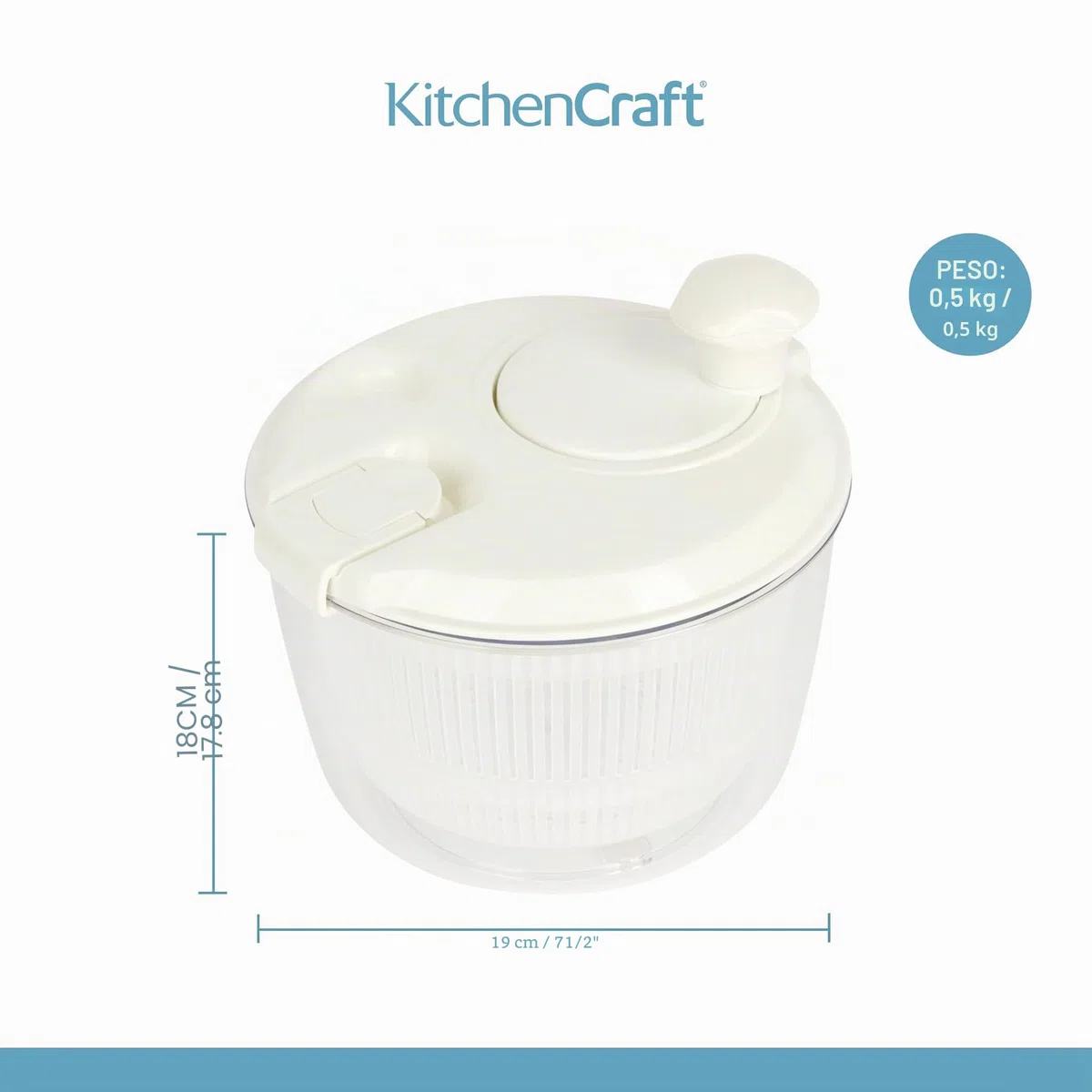 Mini Centrifuga per Insalata / Centrifuga per Condimenti, 19 cm