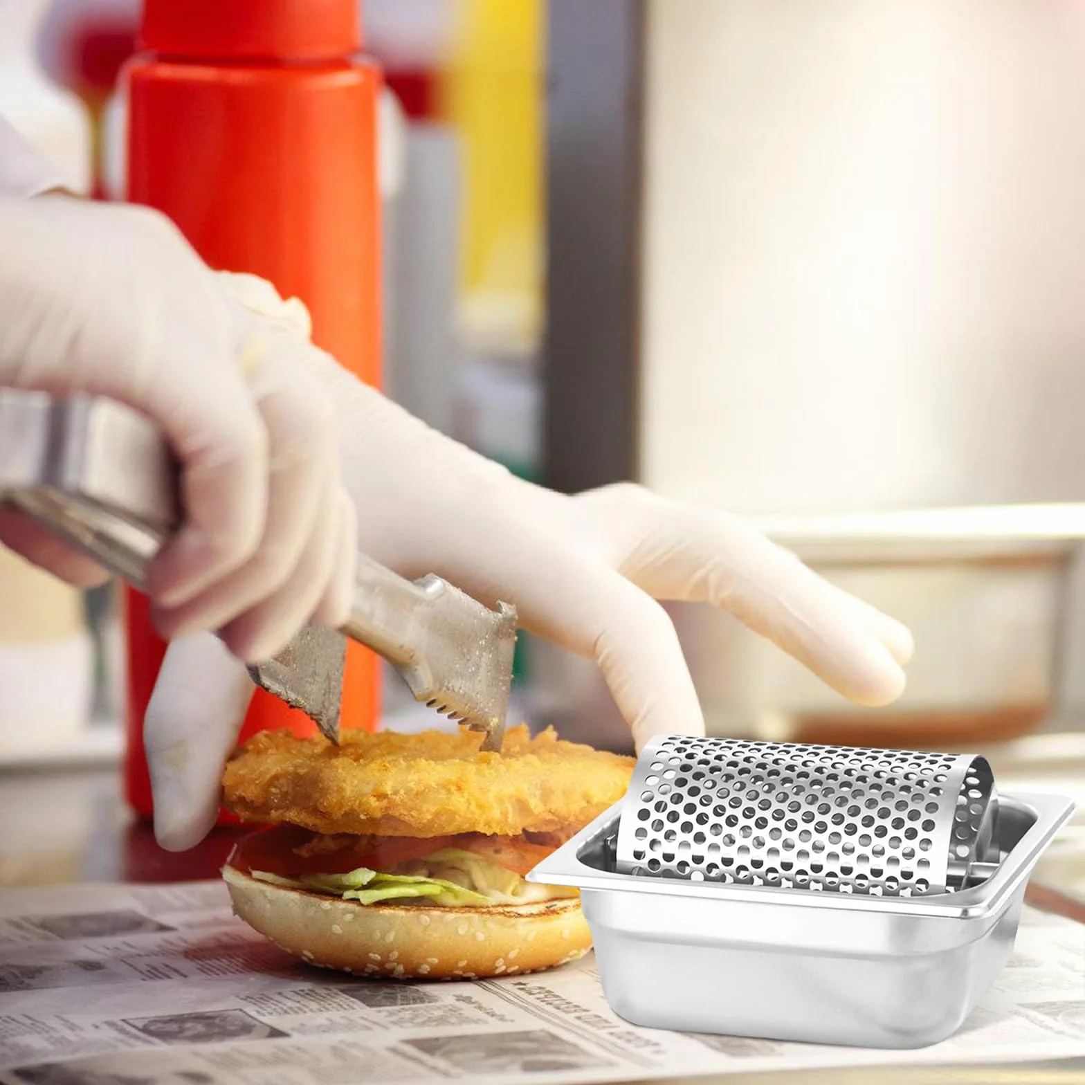 Burro in acciaio inox, distributore di burro a lunga durata, con ruota rimovibile, antiruggine e igienico, per panini, toast, hamburger, ideale per casa, ristorante, barbecue