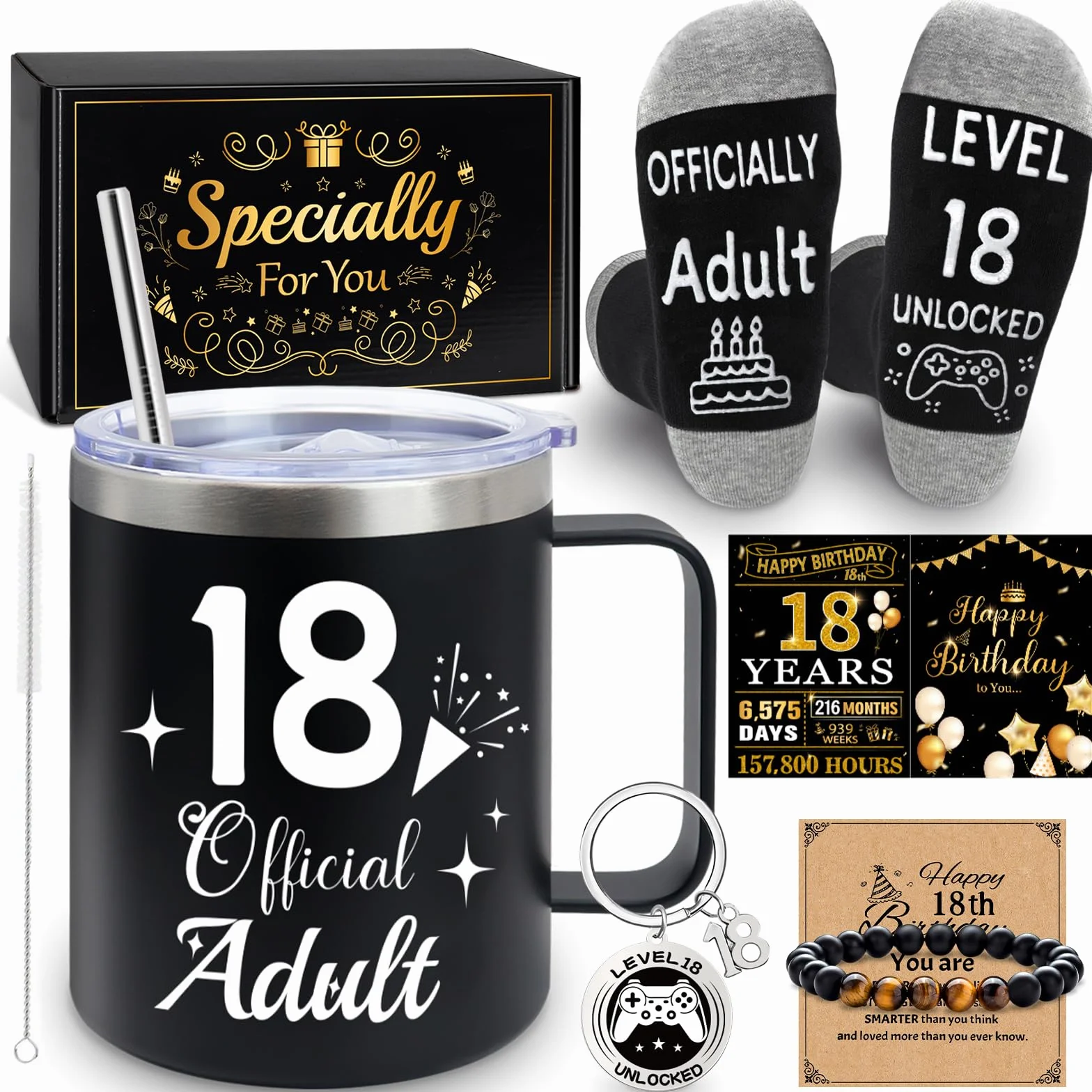 MOTONG Idee regalo di compleanno per ragazzo di 18 anni, cesti regalo unici e divertenti per ragazzi diciottesimi, regalo di diciotto anni per ragazzi, figlio, nipote, amico, compleanno