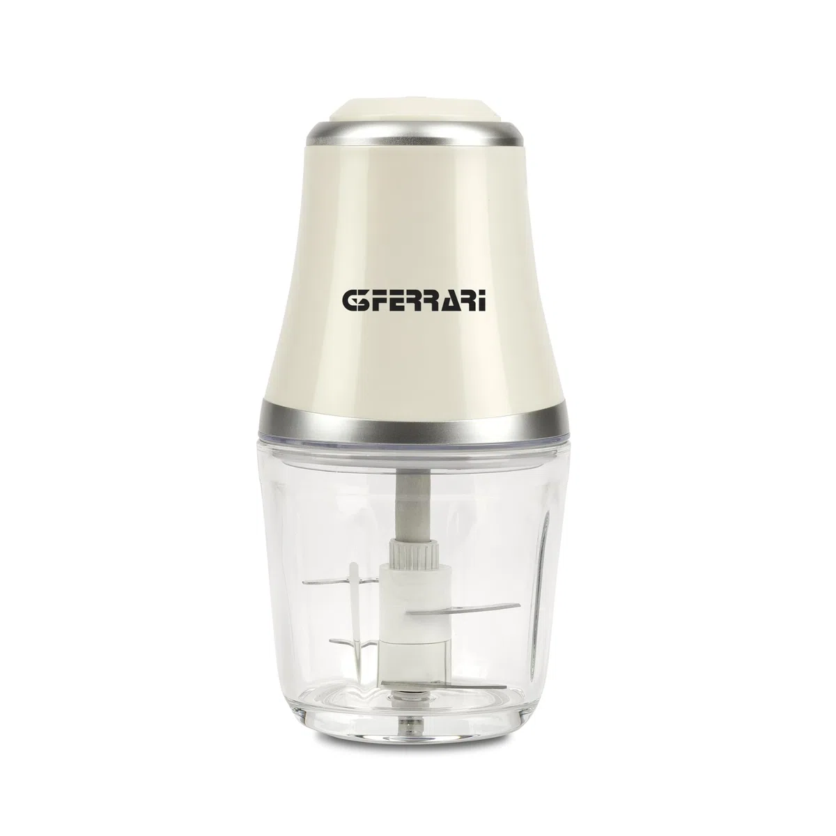 G3 Ferrari G20163 Tritatutto Vetromix, 500W, Bicchiere in Vetro, 500 ml, Funzionamento Pulse, Silenzioso, Lame INOX, Trita Carne, Verdure, Frutta, Bianco
