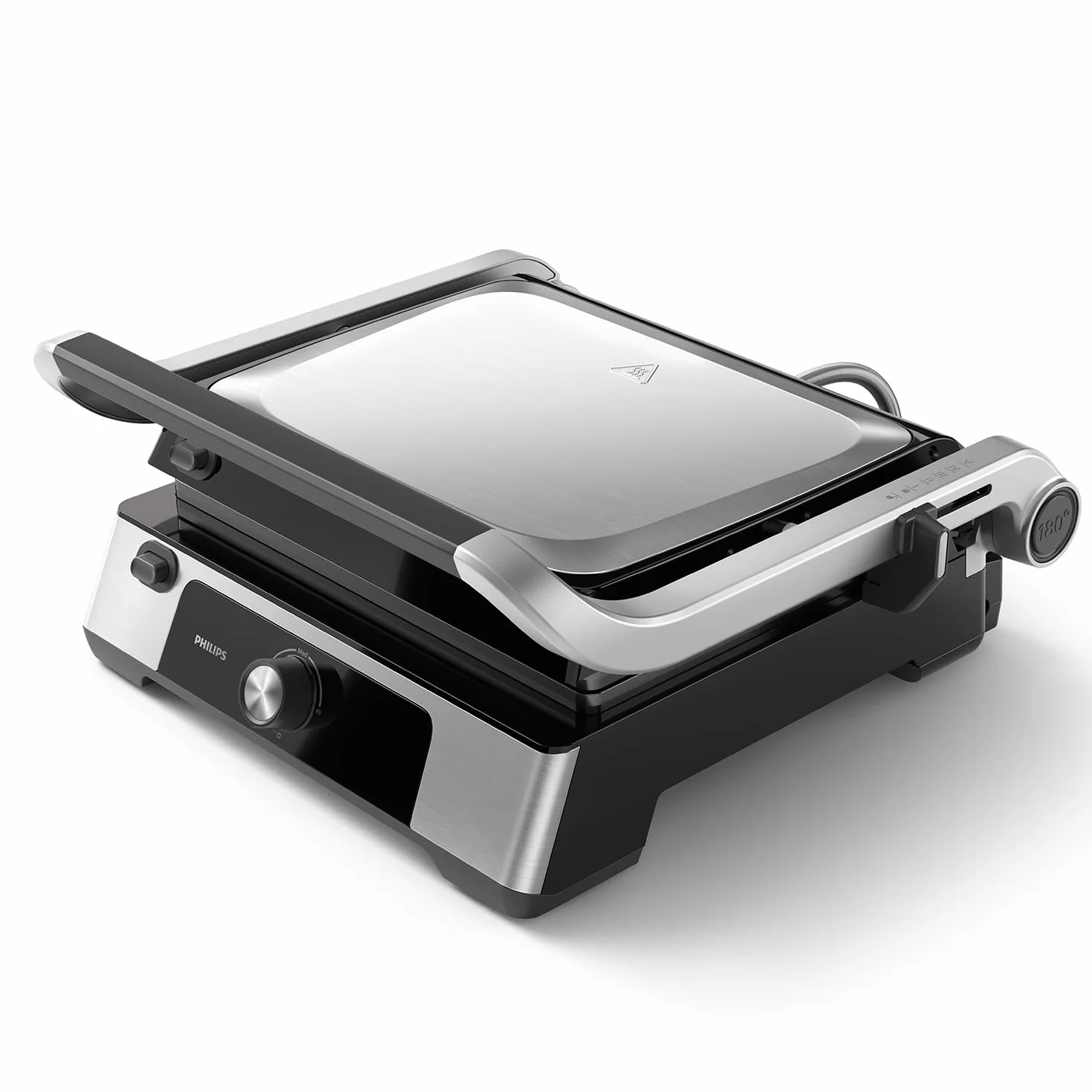 Philips Griglia Elettrica - Contact Grill. Temperatura regolabile. Ampio grill e prestazioni ad Alta Potenza. Piastre Antiaderenti e vassoio raccogli grasso rimovibili. (HD6301/90)