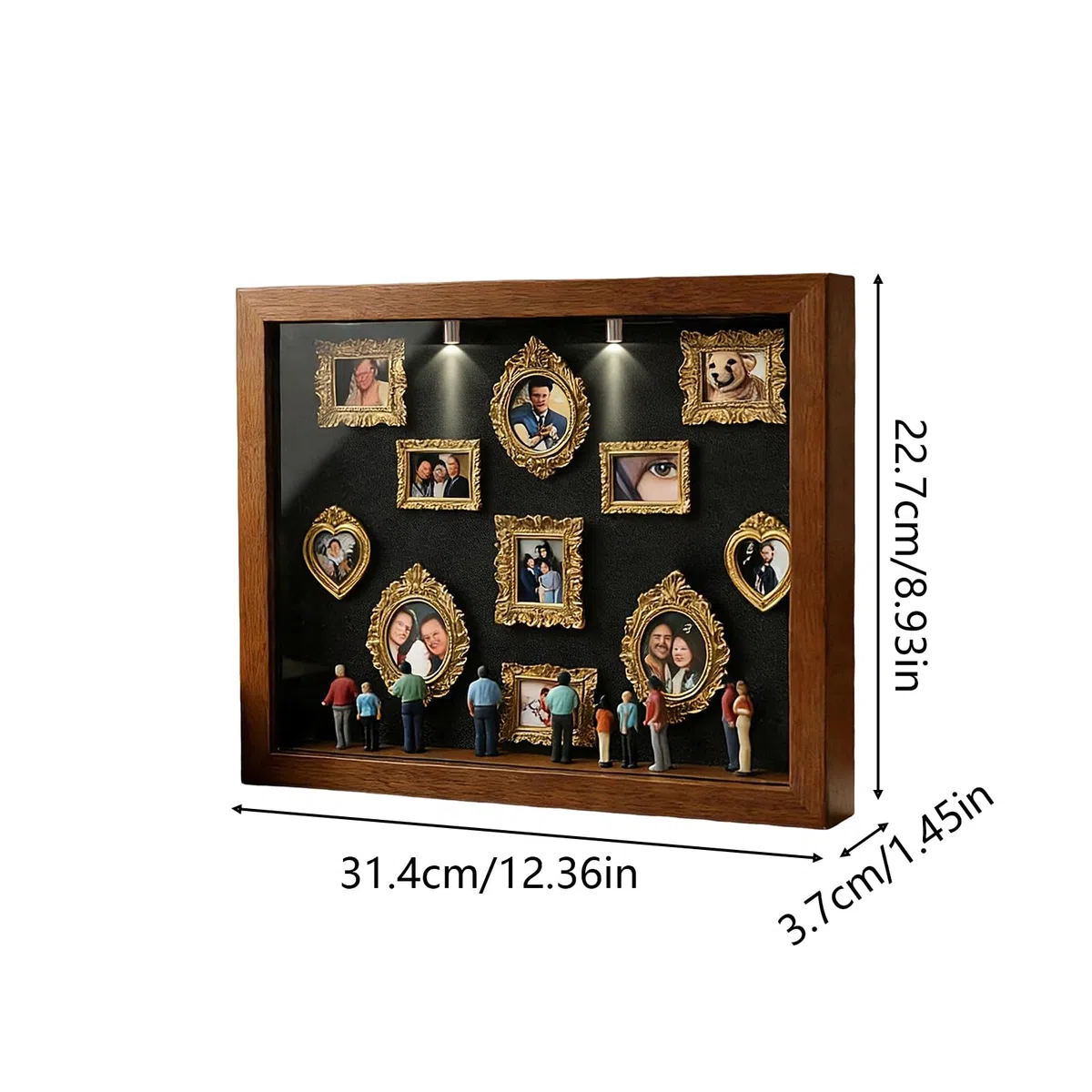 Fai Da Te Mini Museo Silhouette Box, Cornice In Miniatura Museo Display Shadow Box, 11 Pezzi Mini Cornici Per Foto Con 8 Figurine,Per Matrimonio Compleanno Vacanza Appartamento Agriturismo Arredamento