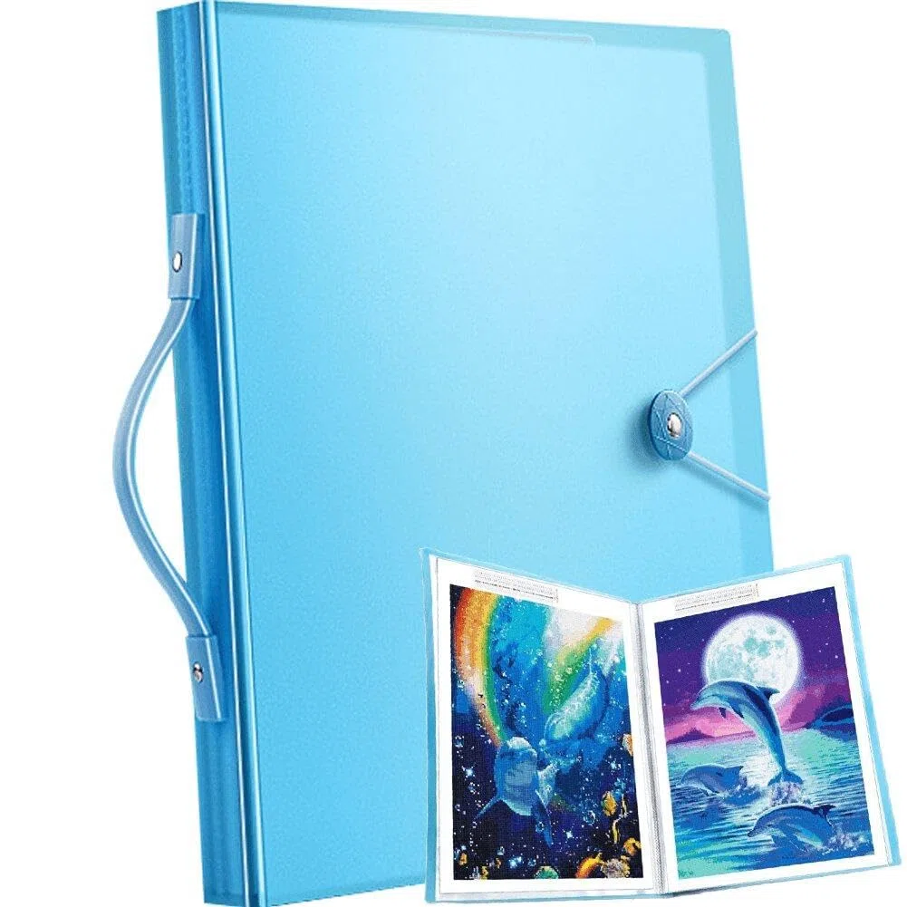 A3 Storage Book per Kit di Pittura a Diamante, 60 Pagine Art Painting Portfolio Presentazione Libro di Archiviazione Clear Topche