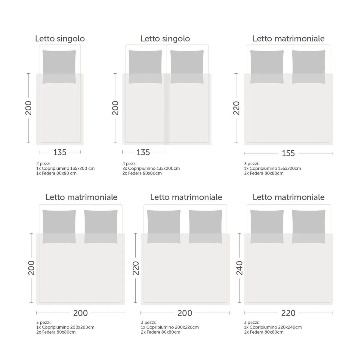 Blumtal Copripiumino Matrimoniale 250x200 e Federe 50x80 - Set di Lenzuola in microfibra extra morbida certificata Oeko-Tex, Set Copripiumino Matrimoniale con 2 Federe - 3 pezzi - Taupe