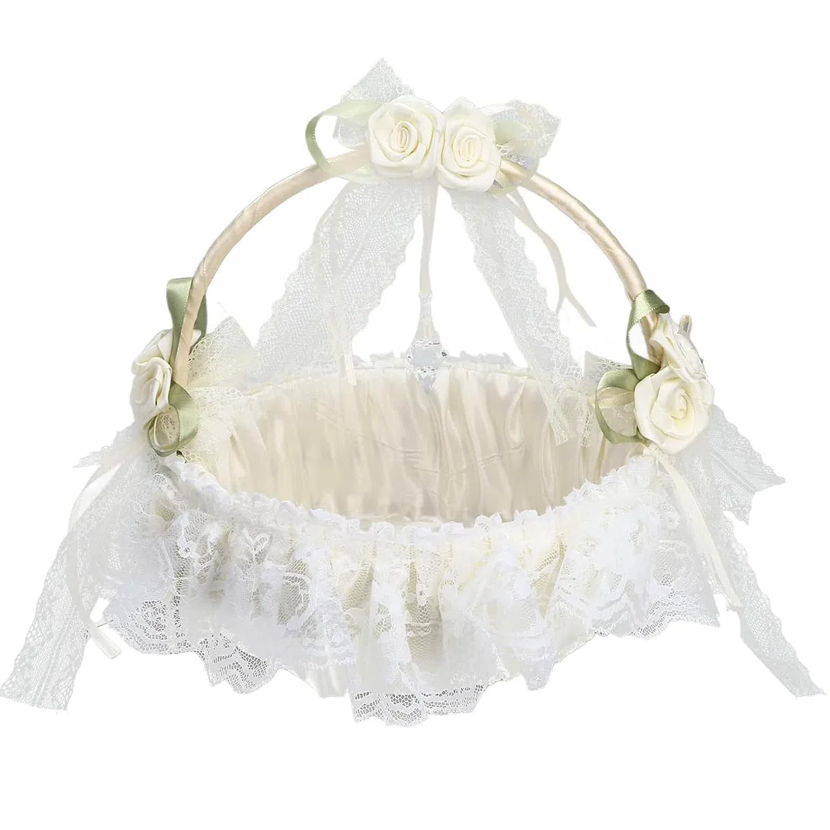 Cestini per Matrimoni, Cesto Matrimonio, Cestini da Matrimonio, Accessorio Indispensabile per i Matrimoni, Ottimo Regalo per Damigelle o Fioristi (Bianco Sporco)