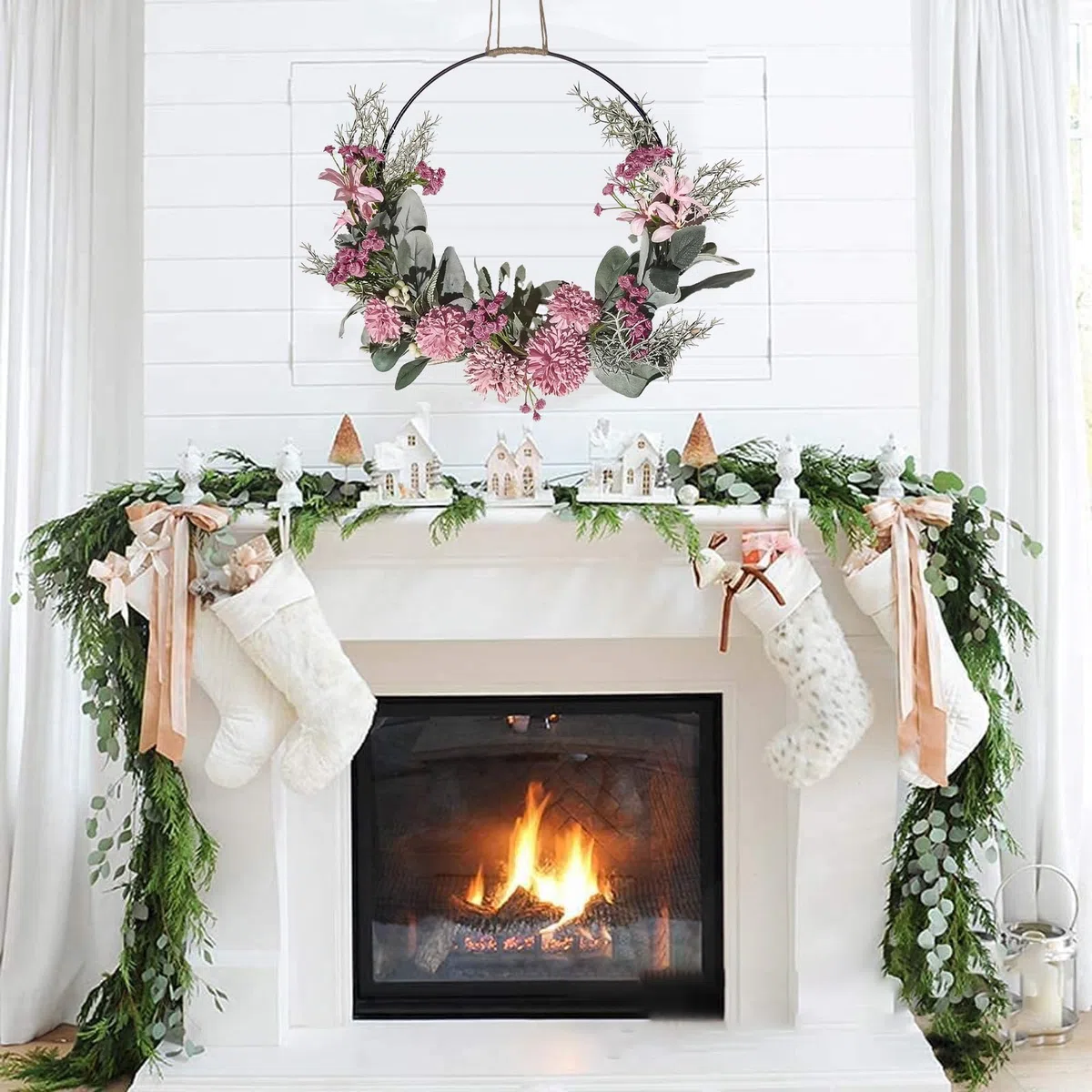 Ghirlanda Pasquale, Primaverile per Porta d'Ingresso, Fiori Artificiali, Decorativa per Pareti, Feste, Finestre, Matrimoni, Interni ed Esterni