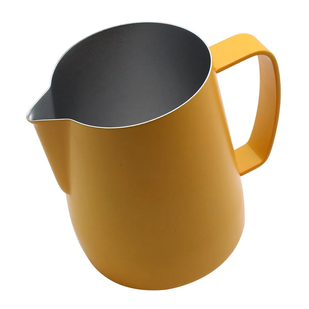 Brocca fumante caraffa in acciaio inossidabile adatta per caffè e schiuma di latte 350 ml giallo