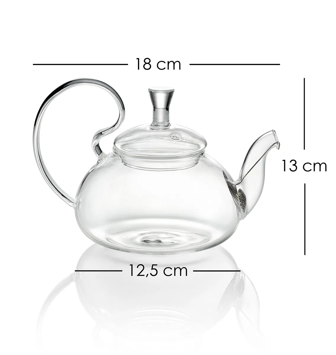 TEA SOUL Teiera in Vetro con Filtro in Acciaio • 500ml • Pratico Filtro nel beccuccio
