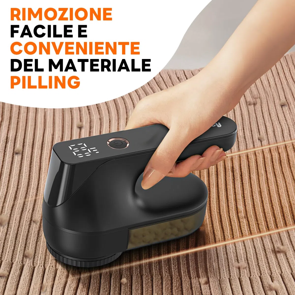 Ziitty Levapelucchi Elettrico, Rimuove i Pelucchi per 3 Livelli di Potenza Regolabili, Taglia Pelucchi a 6 Lame per vari Tessuti Perfetto per i Regali di Famiglia per le Donne(Nero)