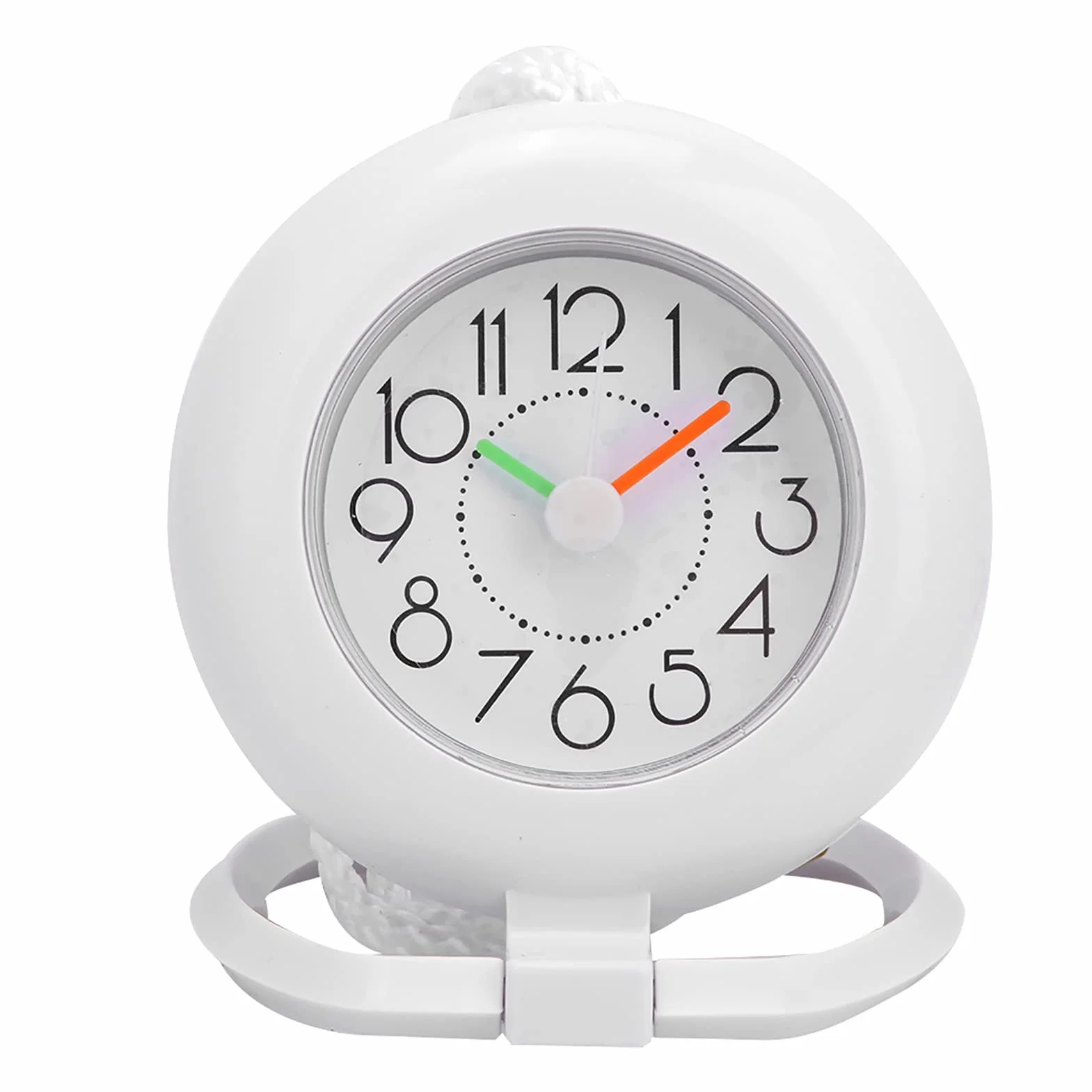 Orologio da Bagno Impermeabile alla Moda, Orologio da Doccia da Tavolo Sospeso a Doppio Uso Orologio Impermeabile in Plastica per Domestica Cucina Bagno 12,2x9x14,3cm (Bianco)