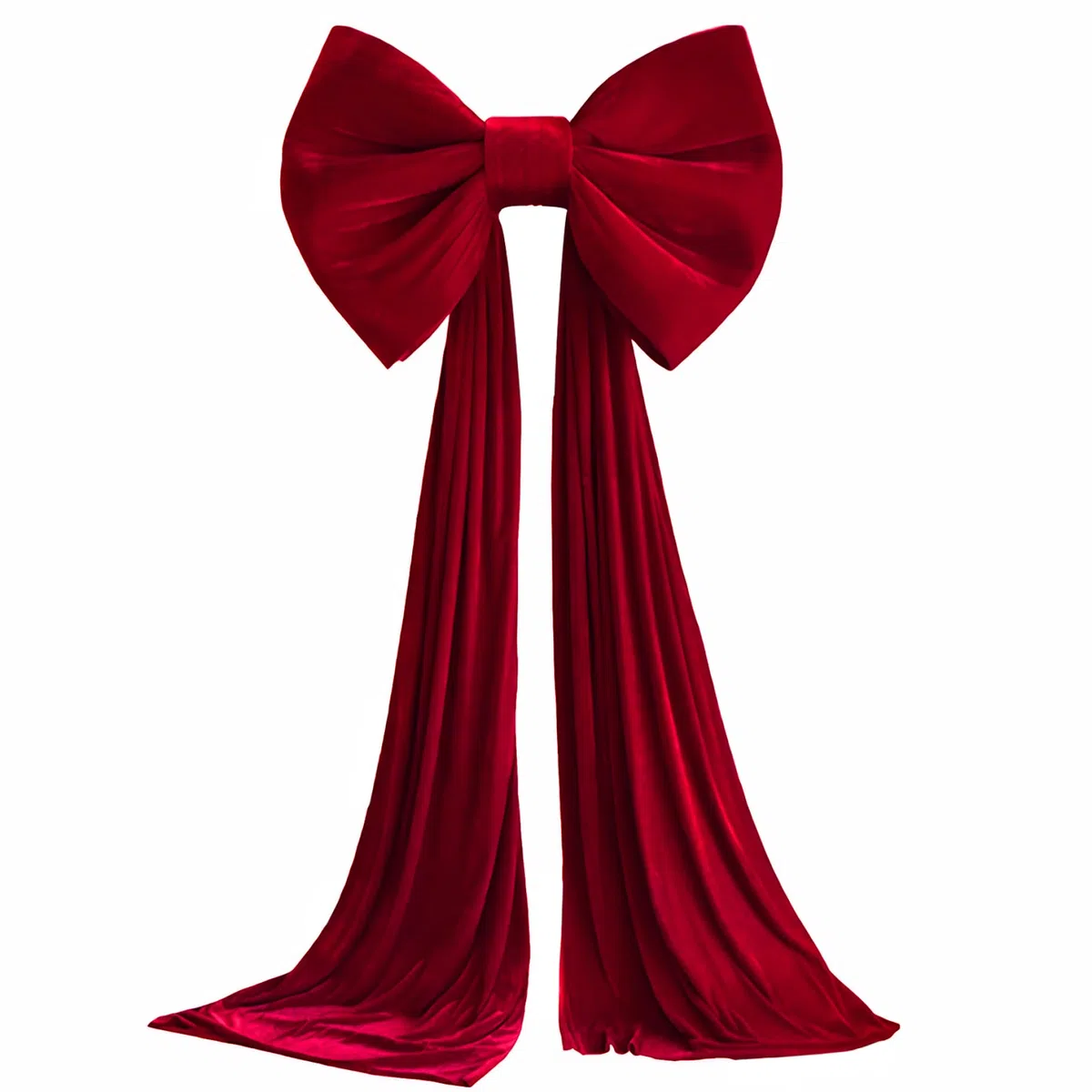 Fiocco puntale per albero di Natale extra large, fiocco in velluto rosso con trascinamento di 9, 8 piedi per decorazioni natalizie da parete con ghirlanda di alberi/20x15 pollici