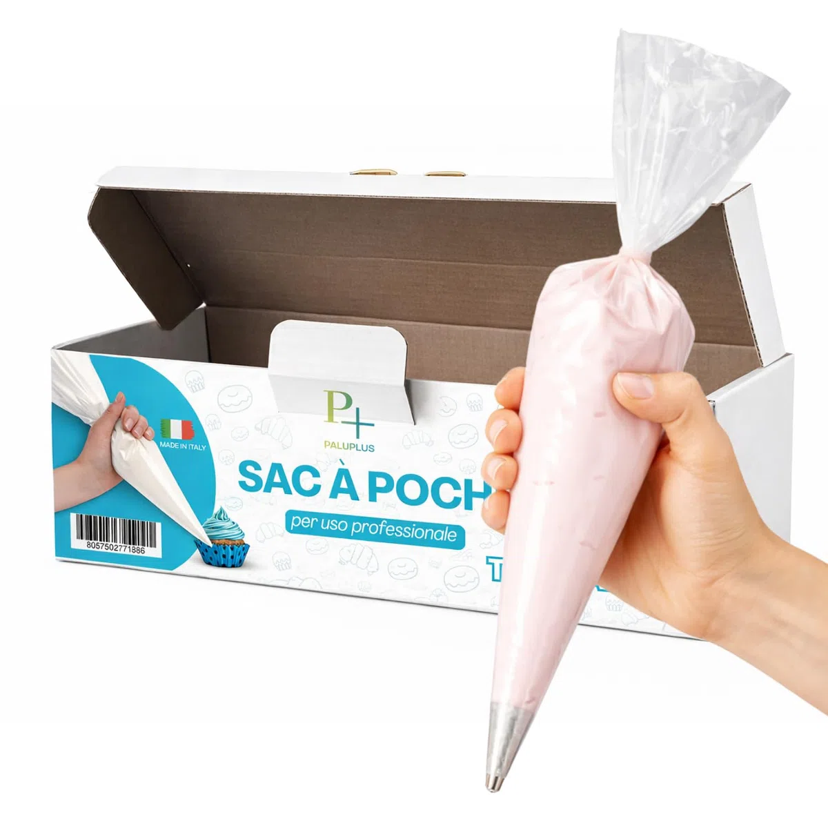Palucart 100 pz sac a poche USA e Getta 53 cm Sacca a Poche Trasparente monouso per Torta, Decorazione Torta