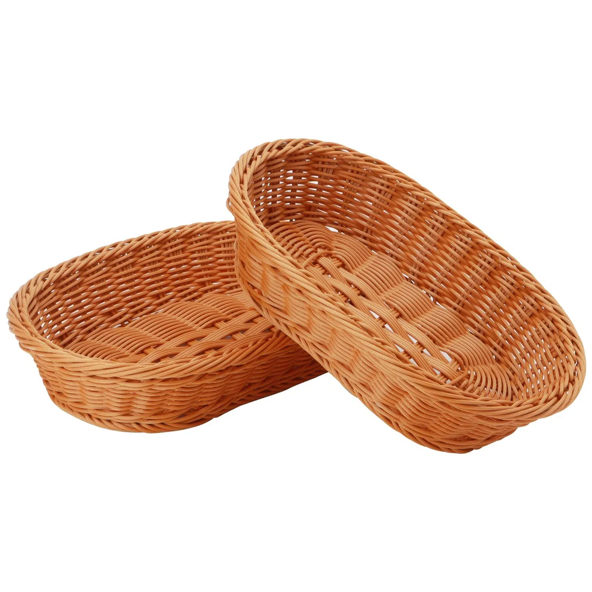 JAPCHET 3 cestini ovali in vimini, 30 x 20 x 7 cm, imitazione rattan, per frutta, pane, verdura