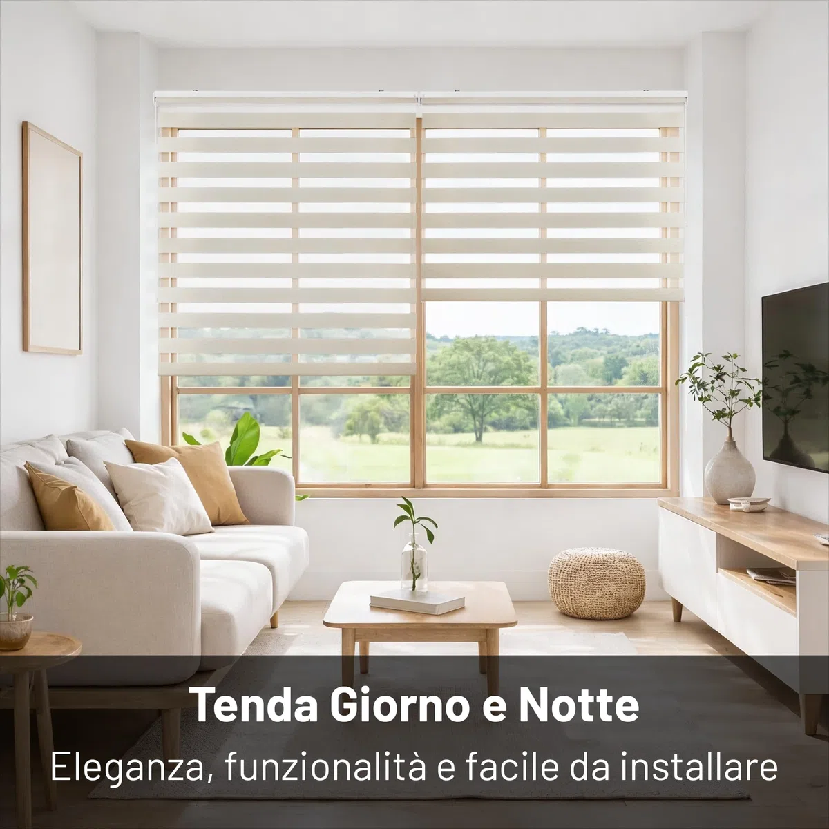 Tende a rullo per interni Giorno Notte avvolgibile Doppio strato Tessuto elegante per porta e finestra. Offrono un'adattabilità alla luminosità STORESDECO Lino 120x250 cm (Larghezza x Altezza)