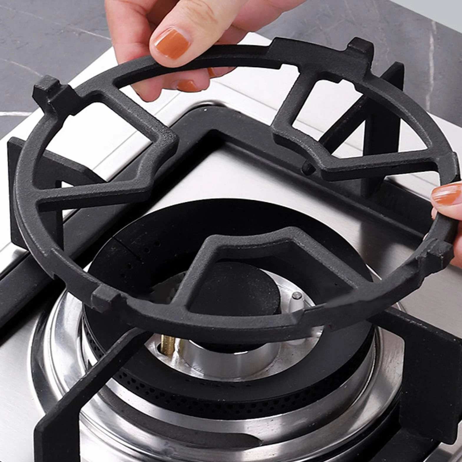 Supporto per Gas Antiscivolo per Fornello a Gas Iliary Rack per Fornello a Gas da 4 o 5 Piedi, Supporto per Pentole Stove Ate K, Ripiano Superiore per Piano Cottura a Gas