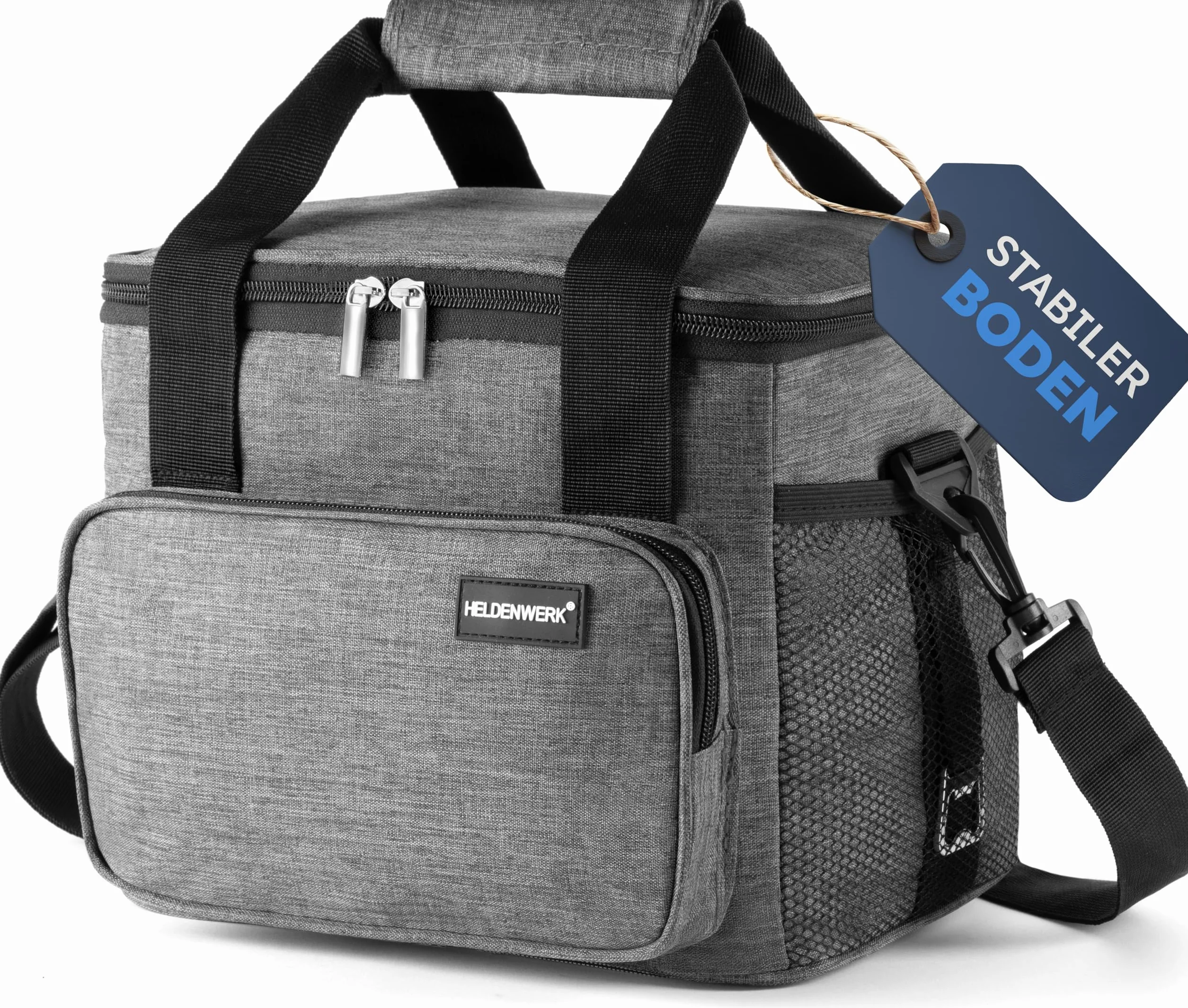 HELDENWERK Borsa termica piccola e pieghevole, 10 l, termica isolata, per cibo e bevande, impermeabile e a prova di perdite, borsa da picnic, borsa frigo, borsa per la colazione, borsa per il pranzo