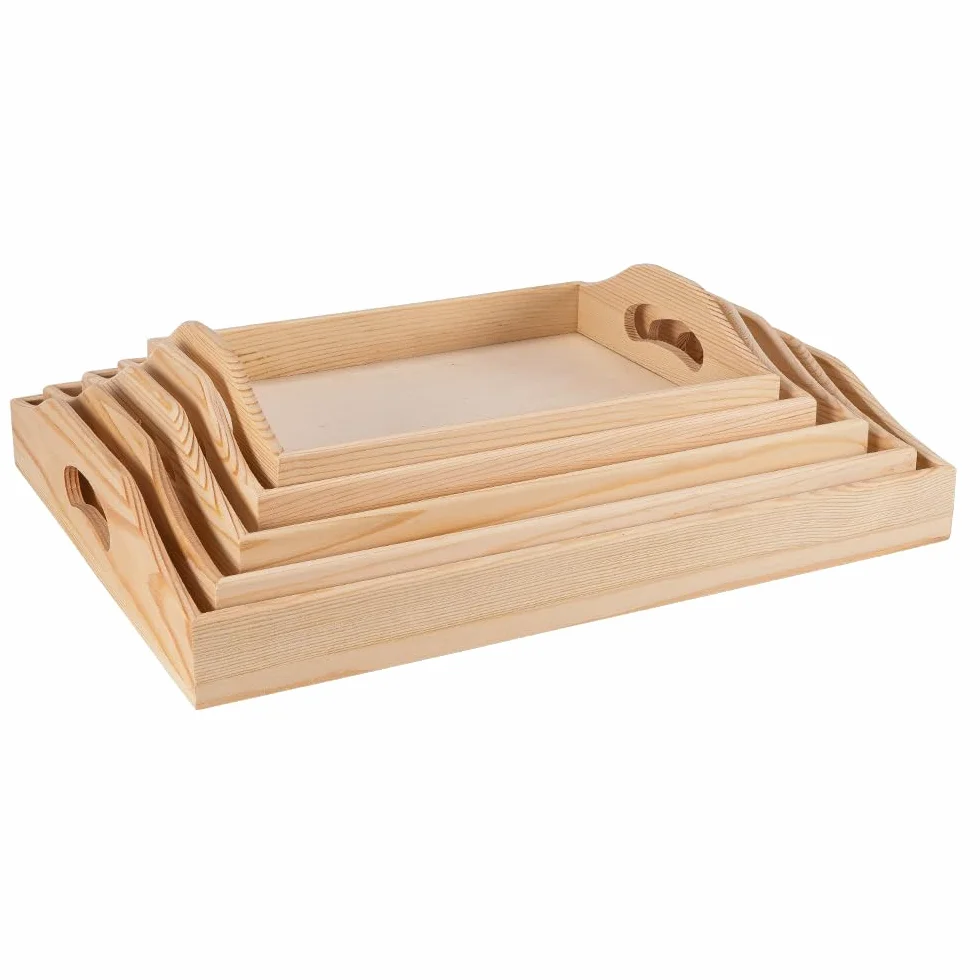 Ideen mit Herz Vassoi in legno | 5 pezzi in diverse dimensioni | vassoio da portata | decorazione da tavolo | decorazione | vassoio per decoupage | fai da te | artigianato | fai da te