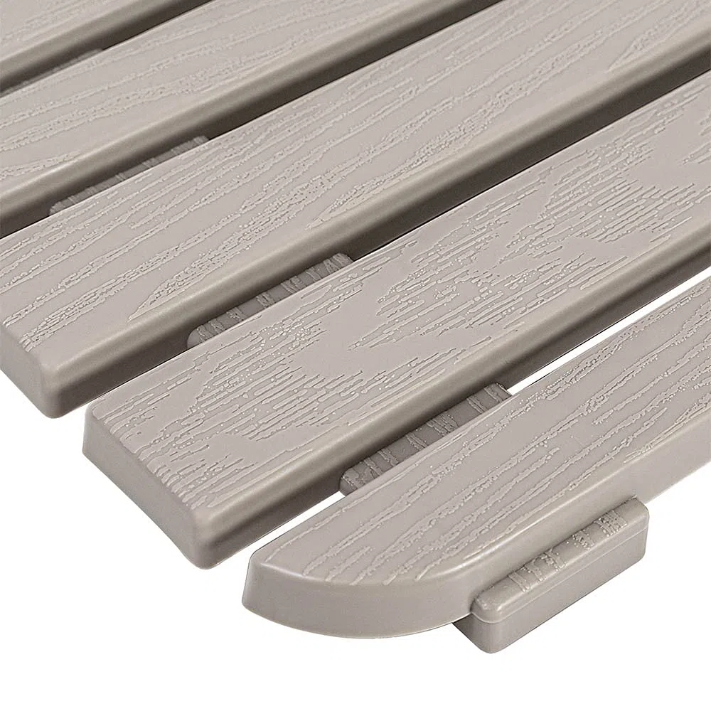 Pedana Doccia Antiscivolo Rettangolare, 80x50x2.5 cm, PP Alta Resistenza Ideale per Interno Esterno (Tortora)