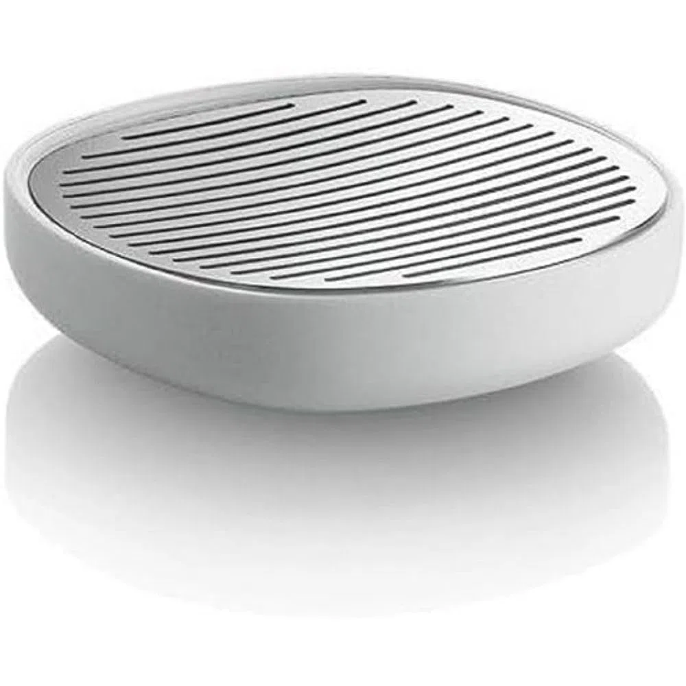 Alessi Birillo PL04 W Portasapone di Design in PMMA e Acciaio Inossidabile 18/10, Bianco