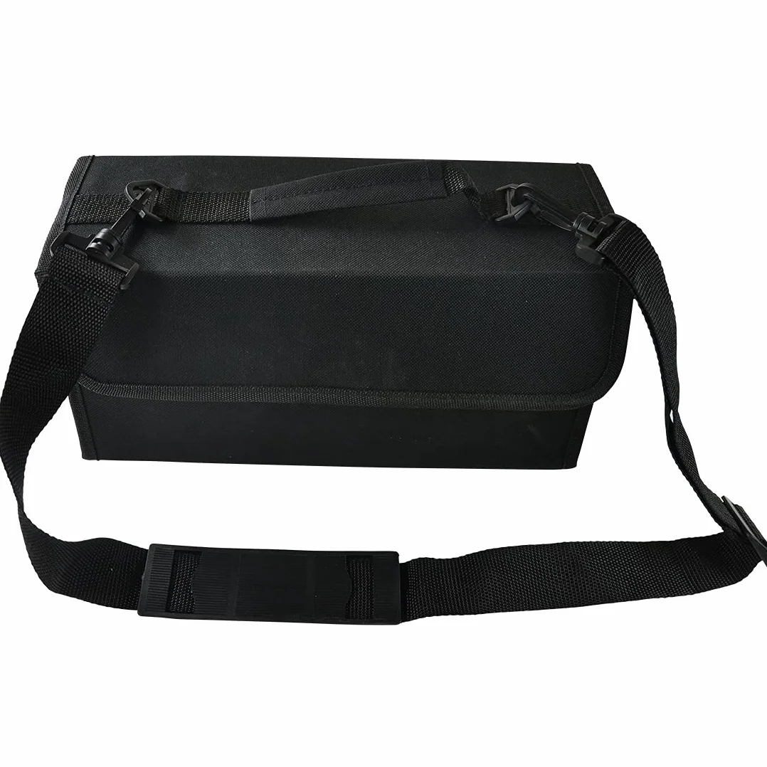 ART&GO - Valigetta di trasporto per 80 pennarelli, organizer ergonomico con 6 file trasparenti, cinghia di trasporto, ideale per artisti e studenti, colore nero