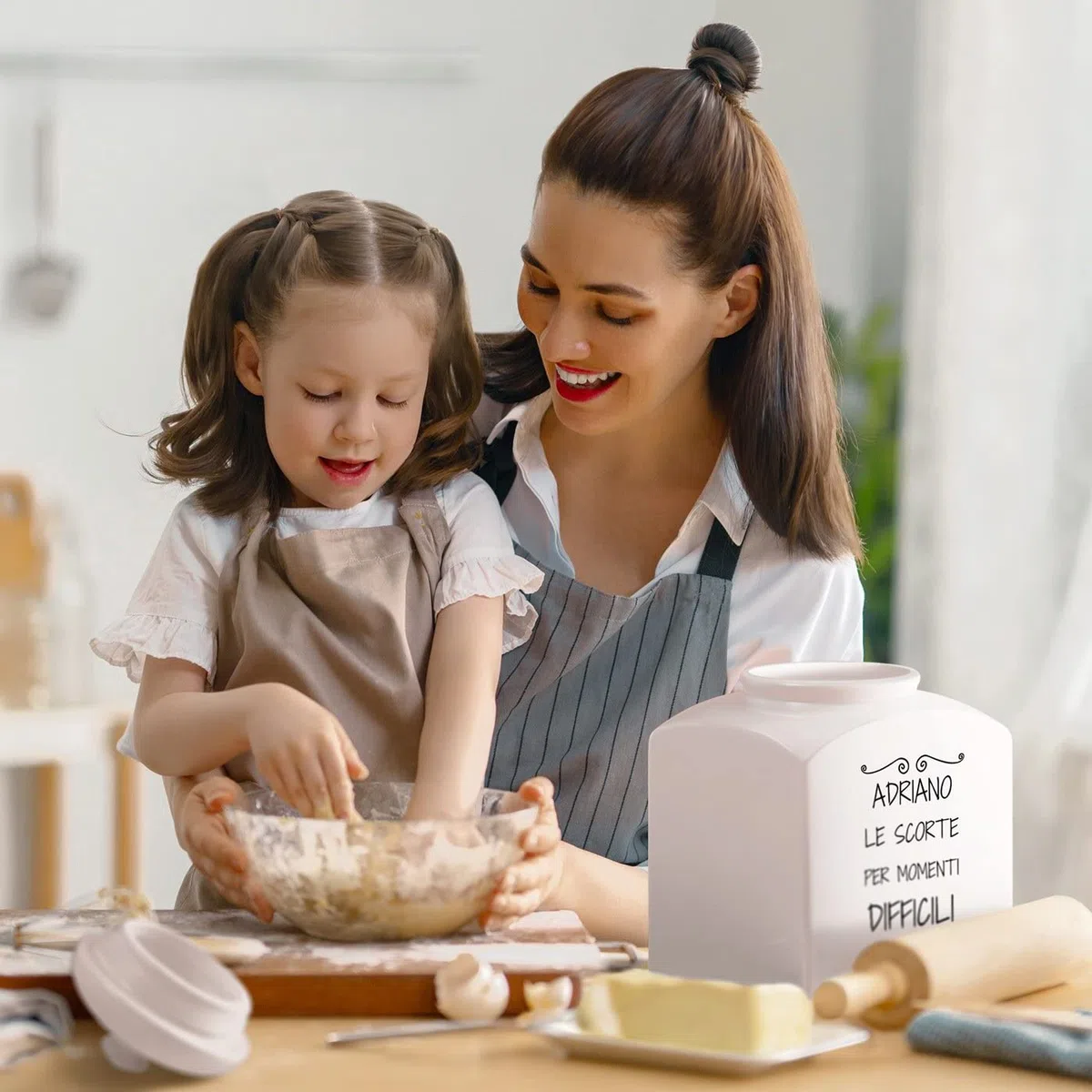 Maverton Barattolo in ceramica - stampa personalizzata - Contenitore per biscotti 3 L - organizer cucina ceramica - barattolo per merendine - pensiero originale per uomo - le scorte