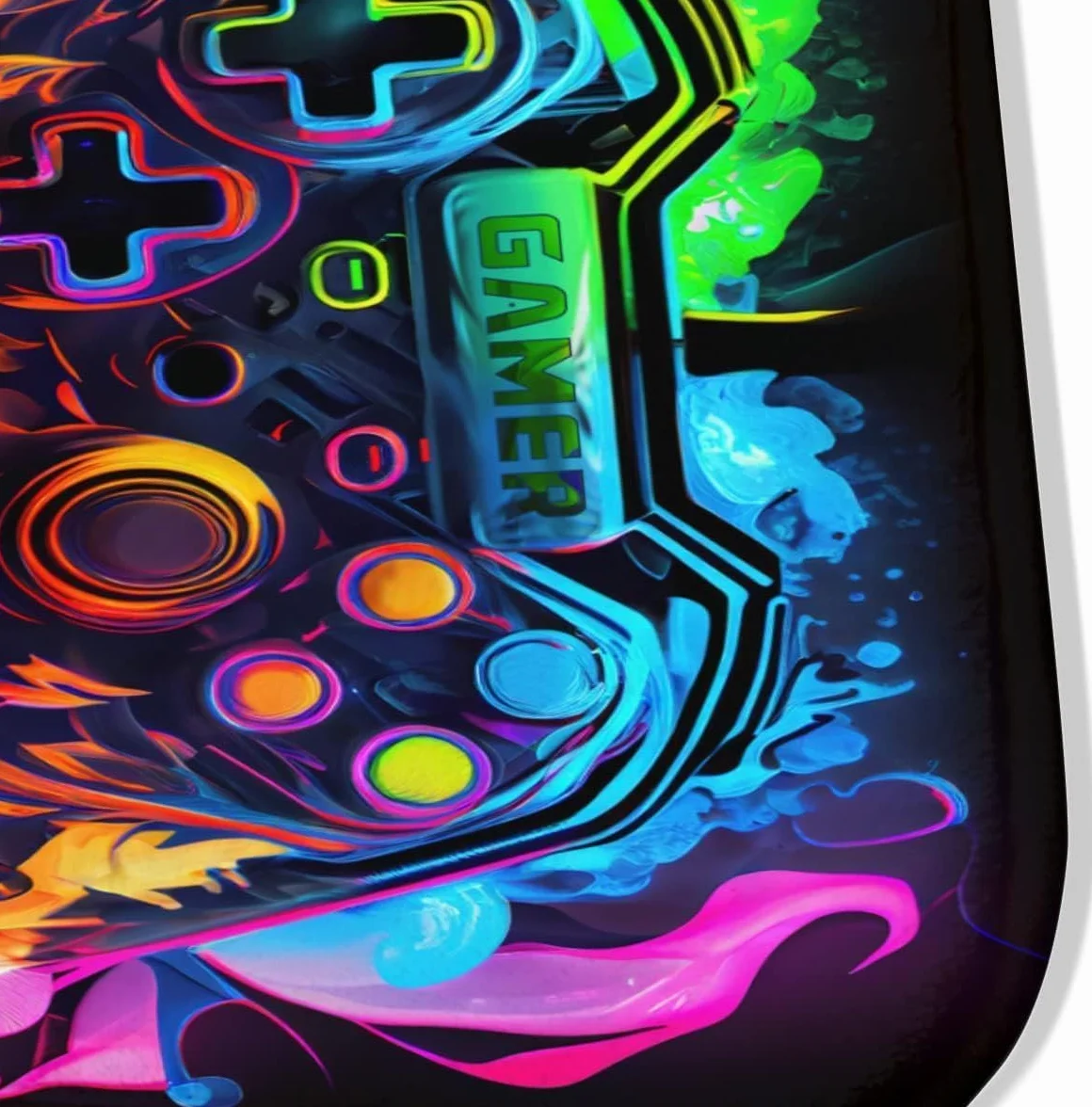 Tappeto Con Controller Di Gioco 50 x 80 cm, Tappeto Antiscivolo Con Decorazioni Graffiti, Per Gamer E Adolescenti, Ideale Per Camera Da Letto, Soggiorno, O Stanza Dei Giochi (E)